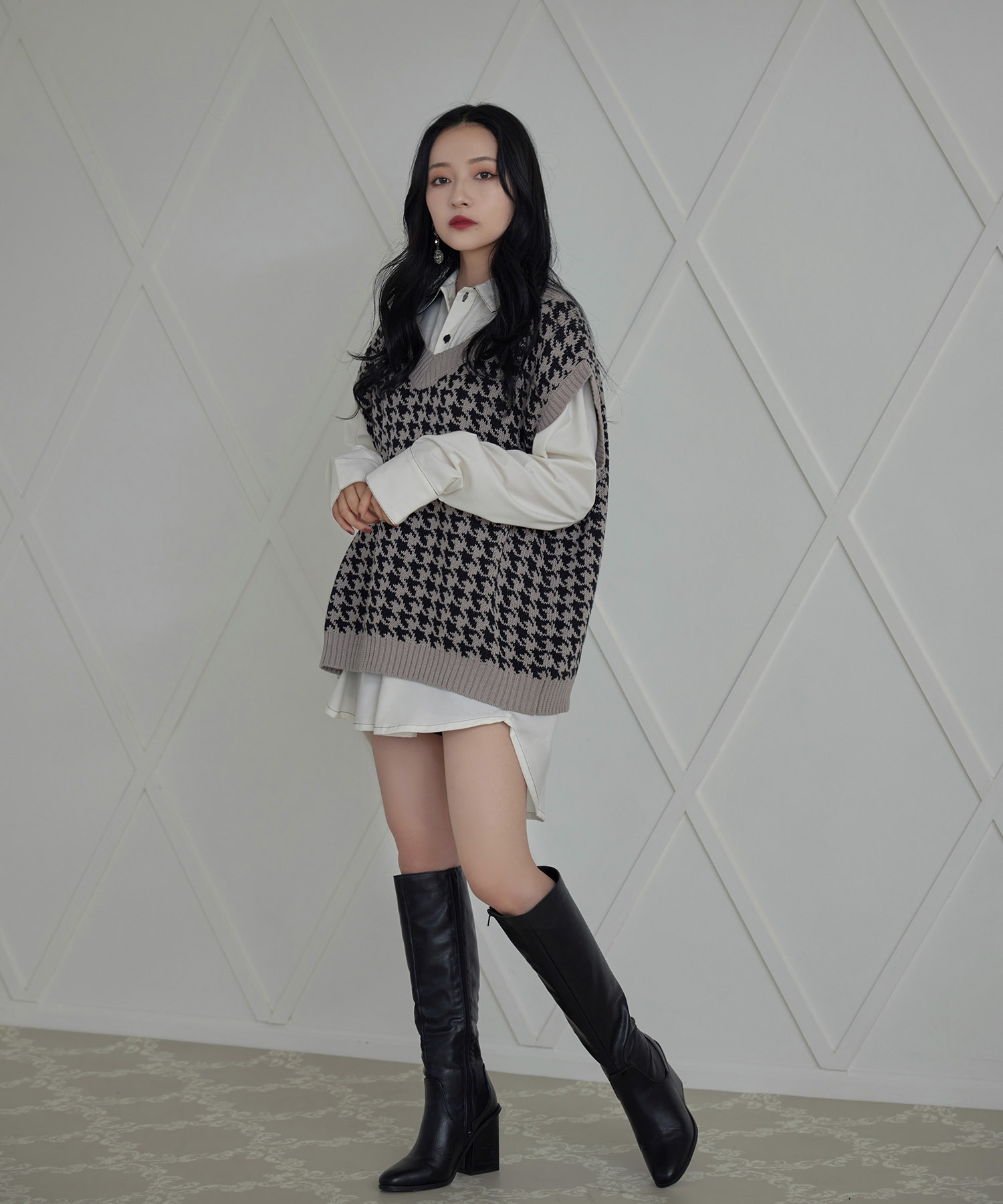 UNISEX 千鳥ニットベスト