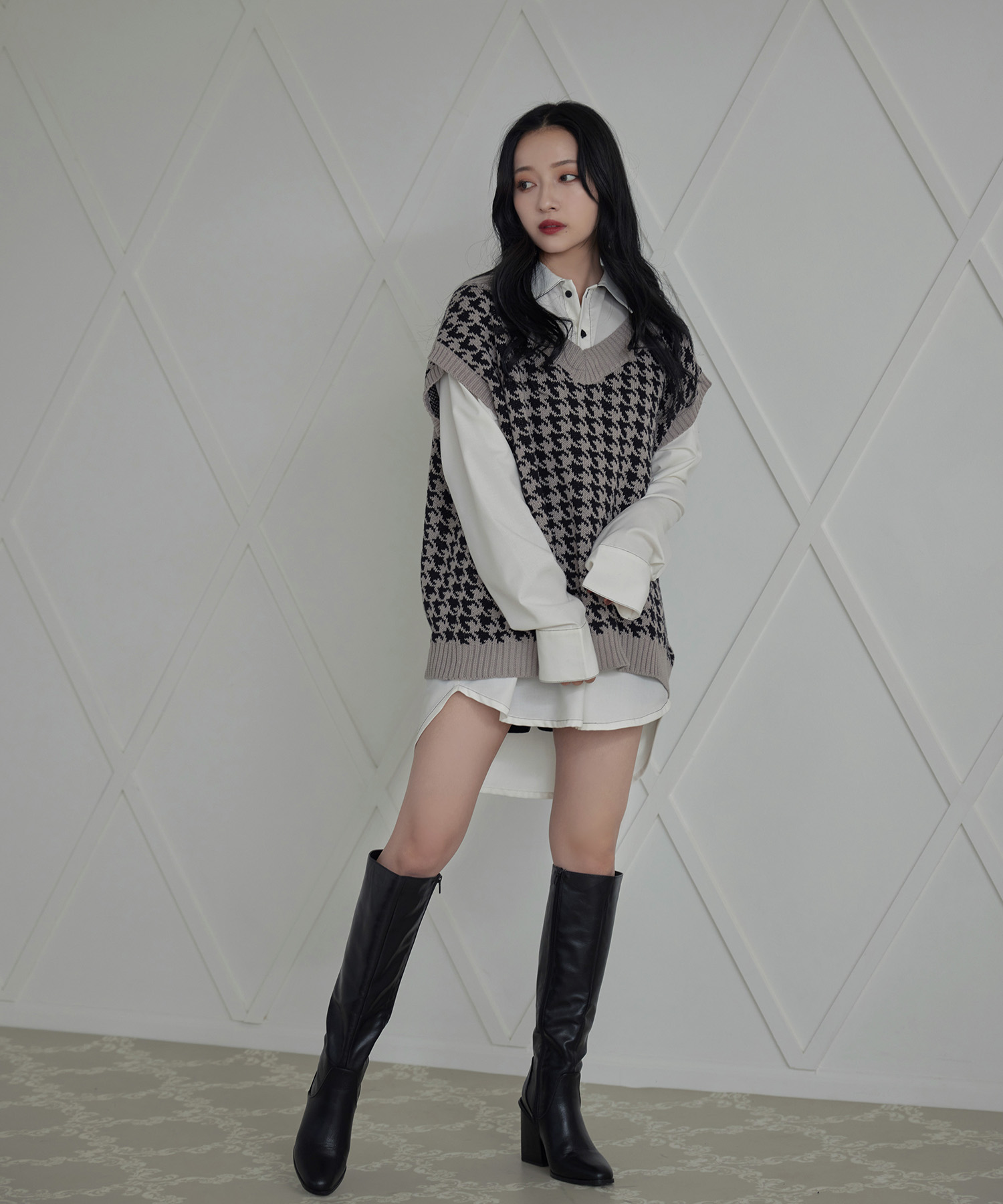 UNISEX 千鳥ニットベスト