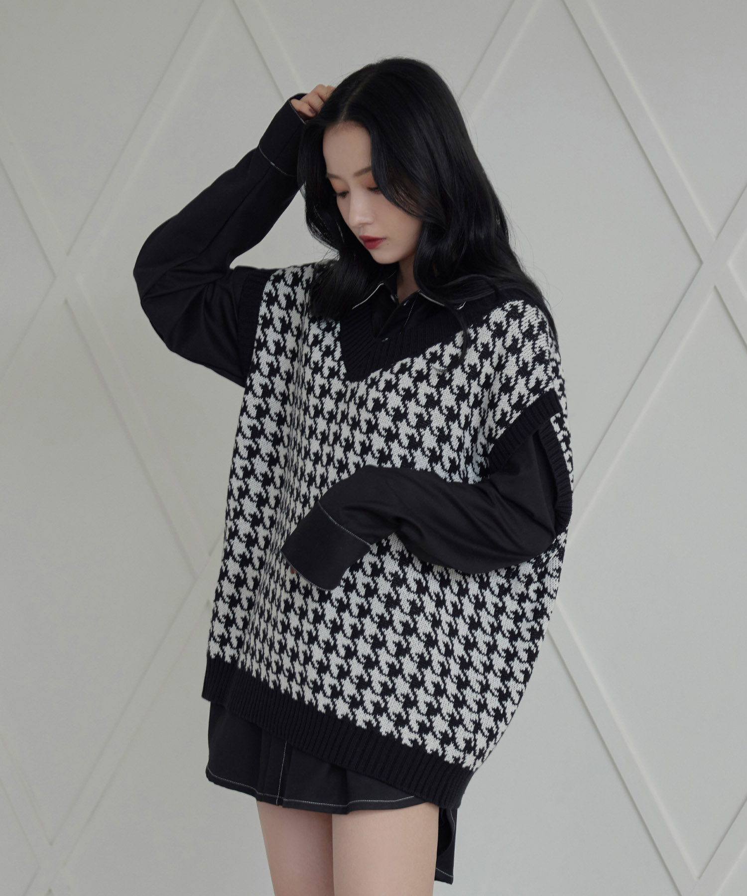 UNISEX 千鳥ニットベスト