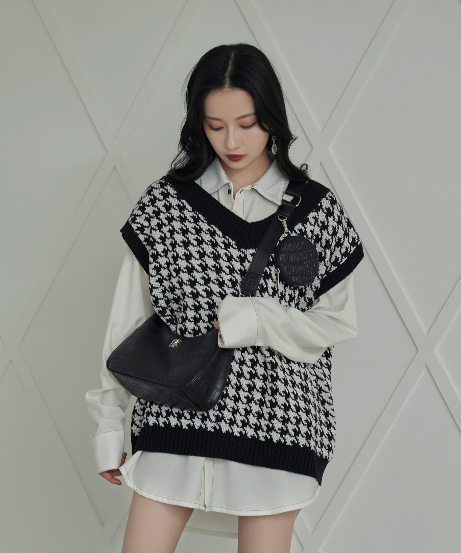 UNISEX 千鳥ニットベスト