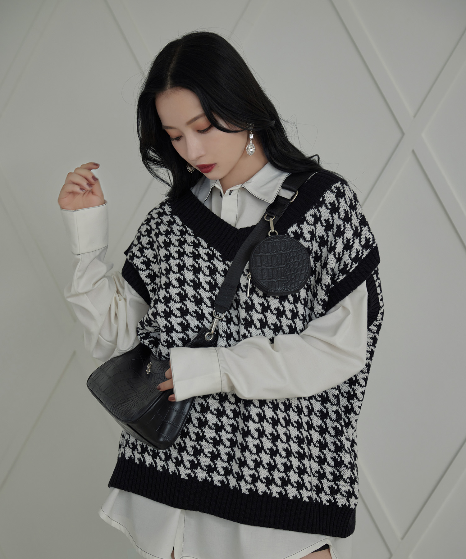 UNISEX 千鳥ニットベスト