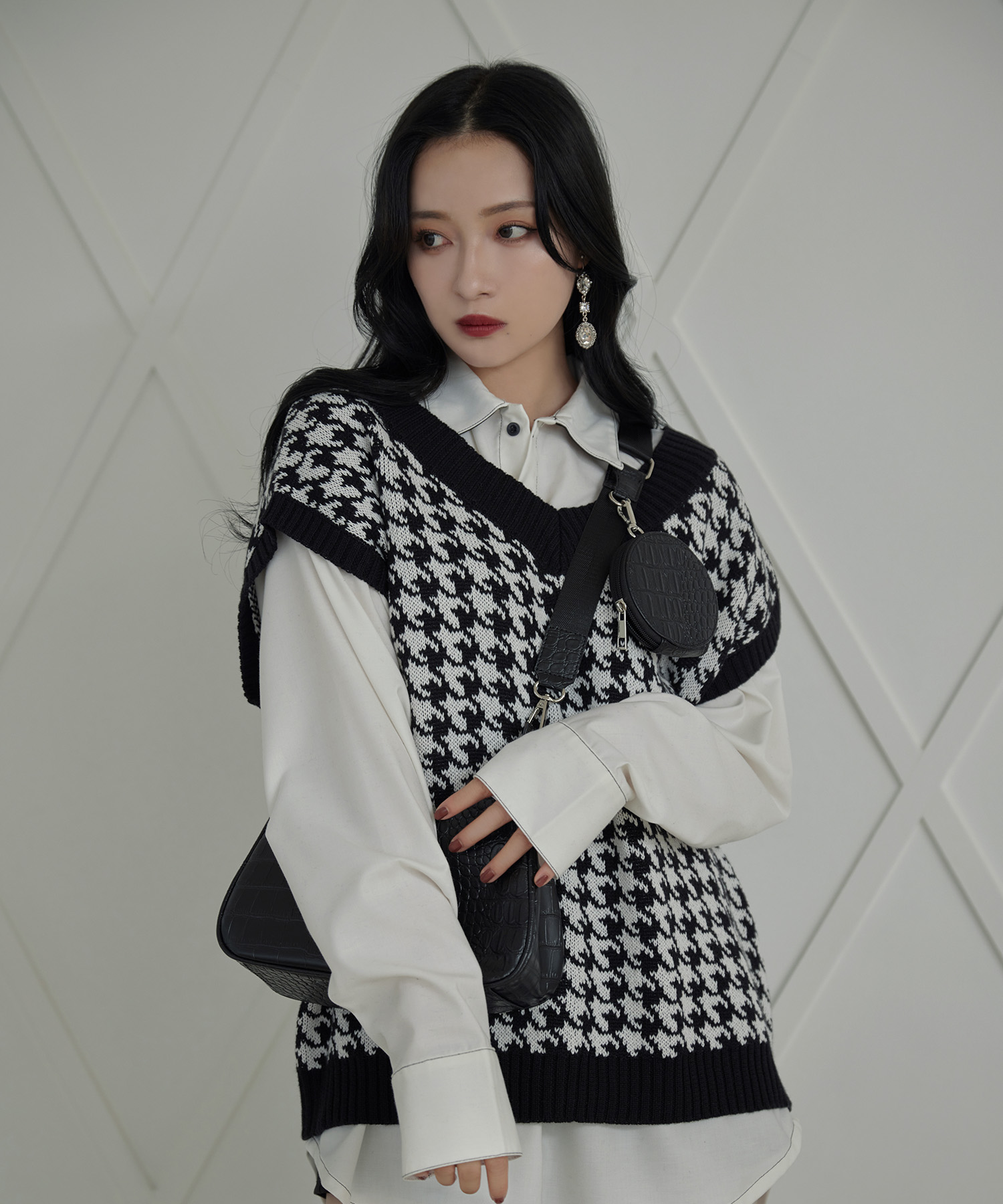 UNISEX 千鳥ニットベスト