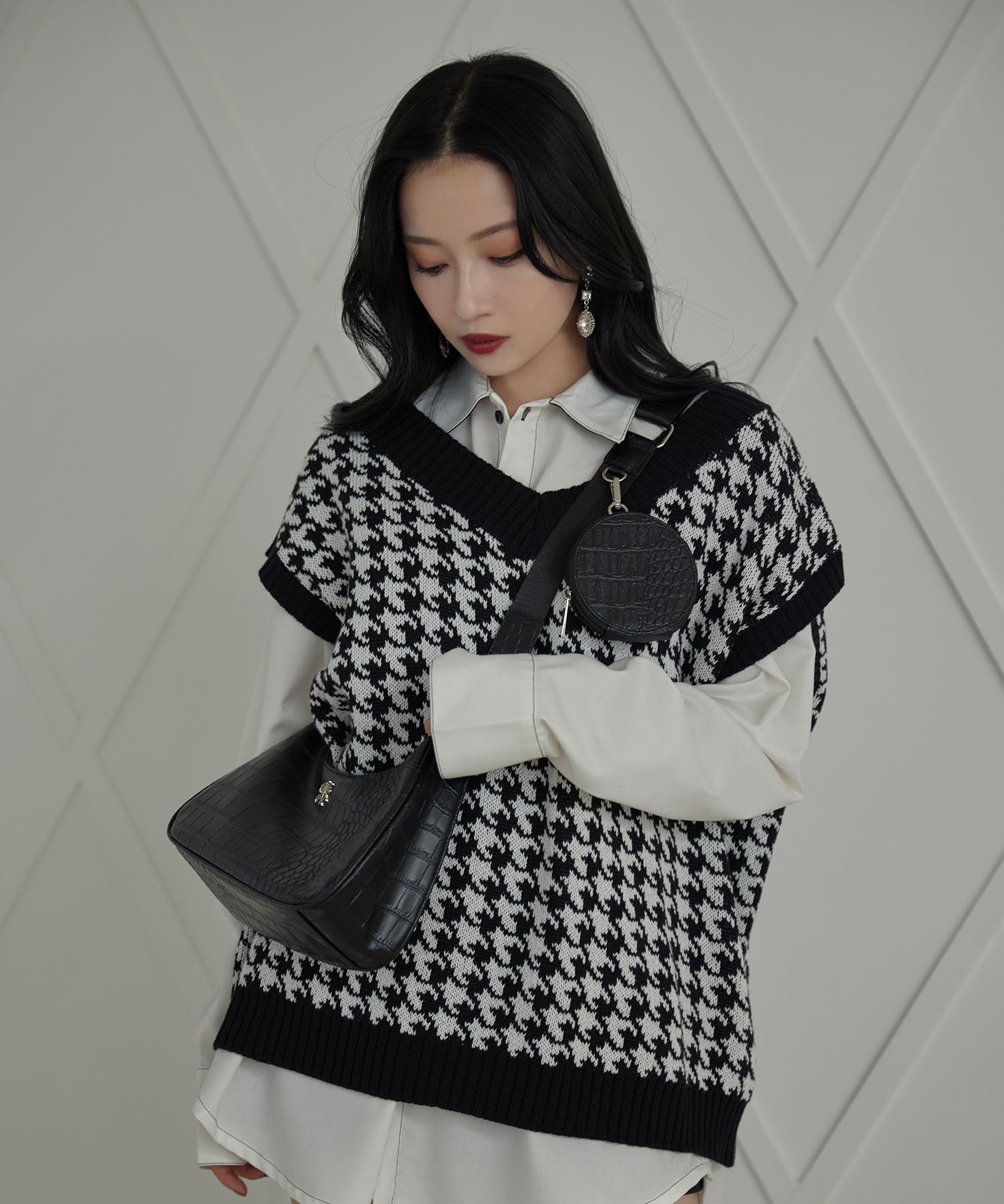 UNISEX 千鳥ニットベスト