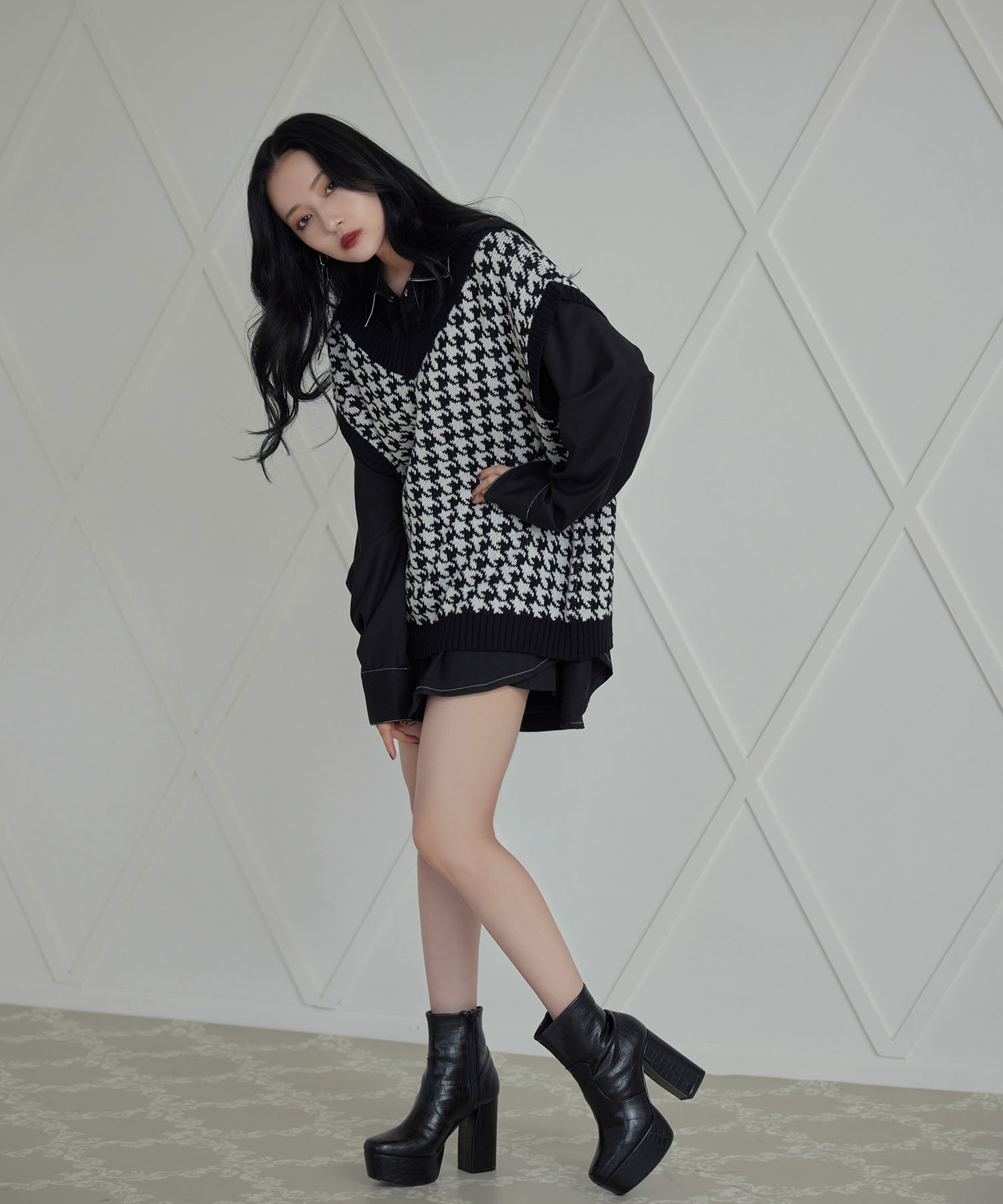 UNISEX 千鳥ニットベスト