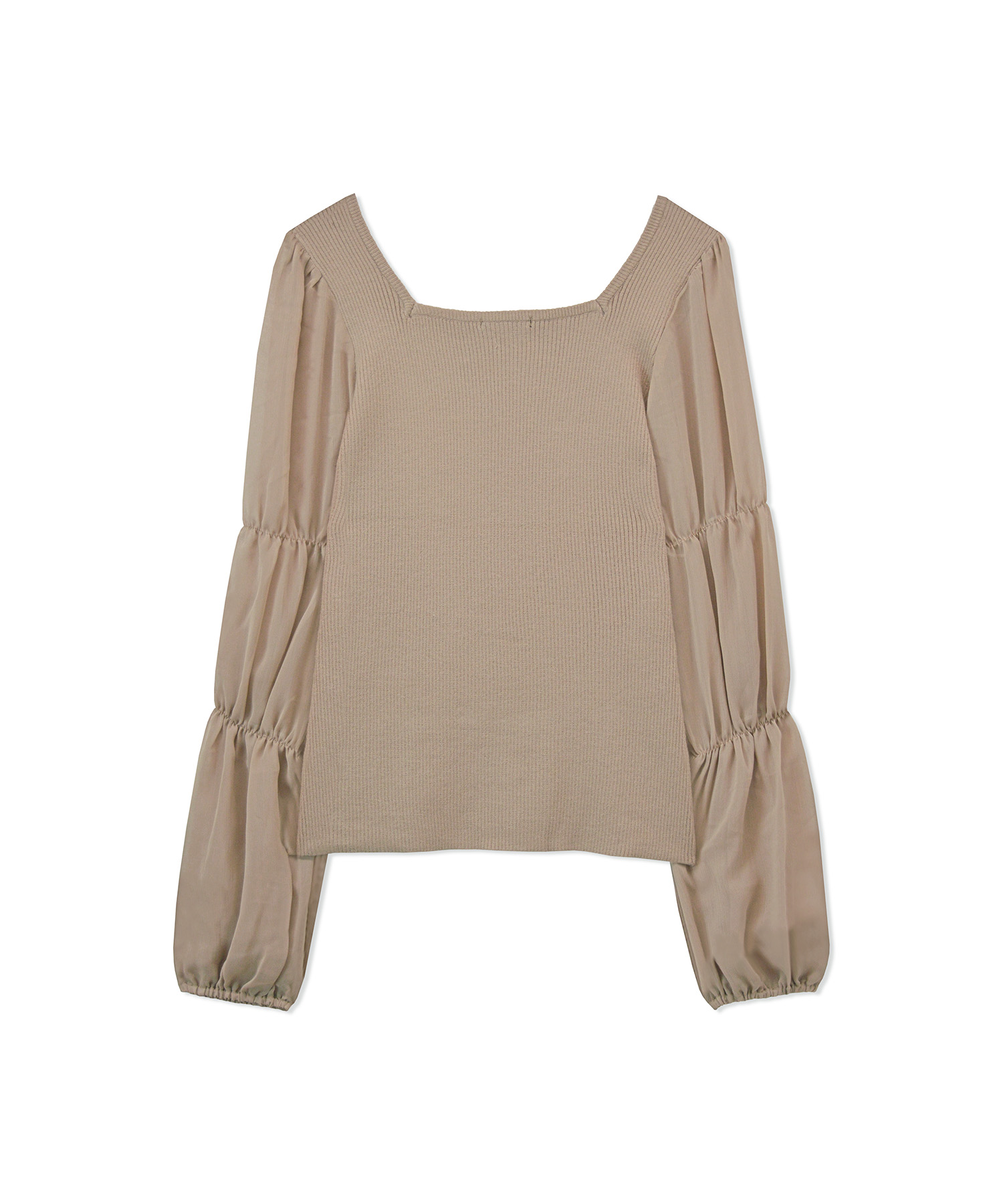 シアースリーブニット