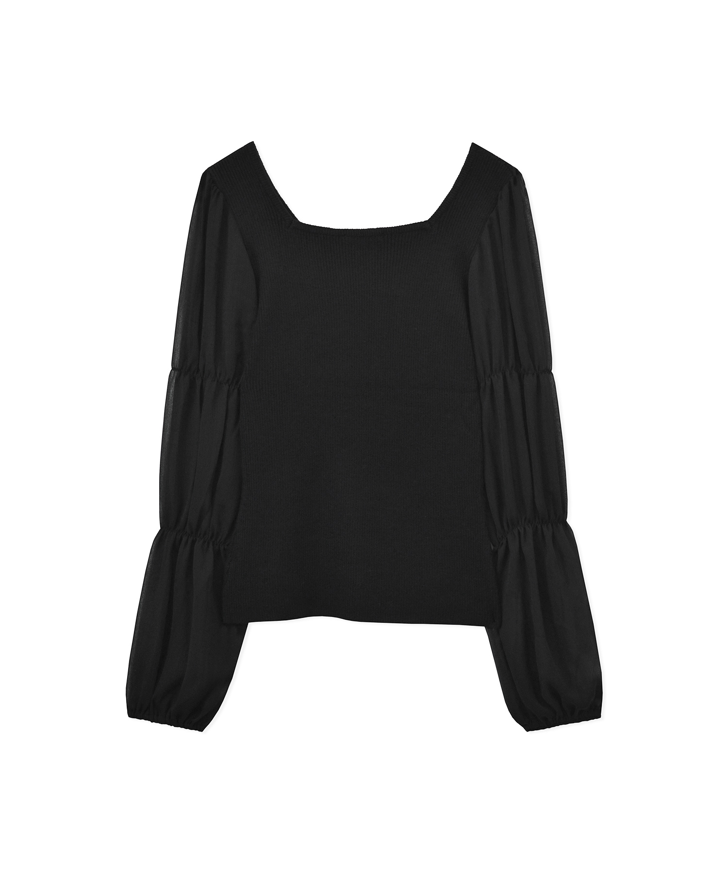 シアースリーブニット