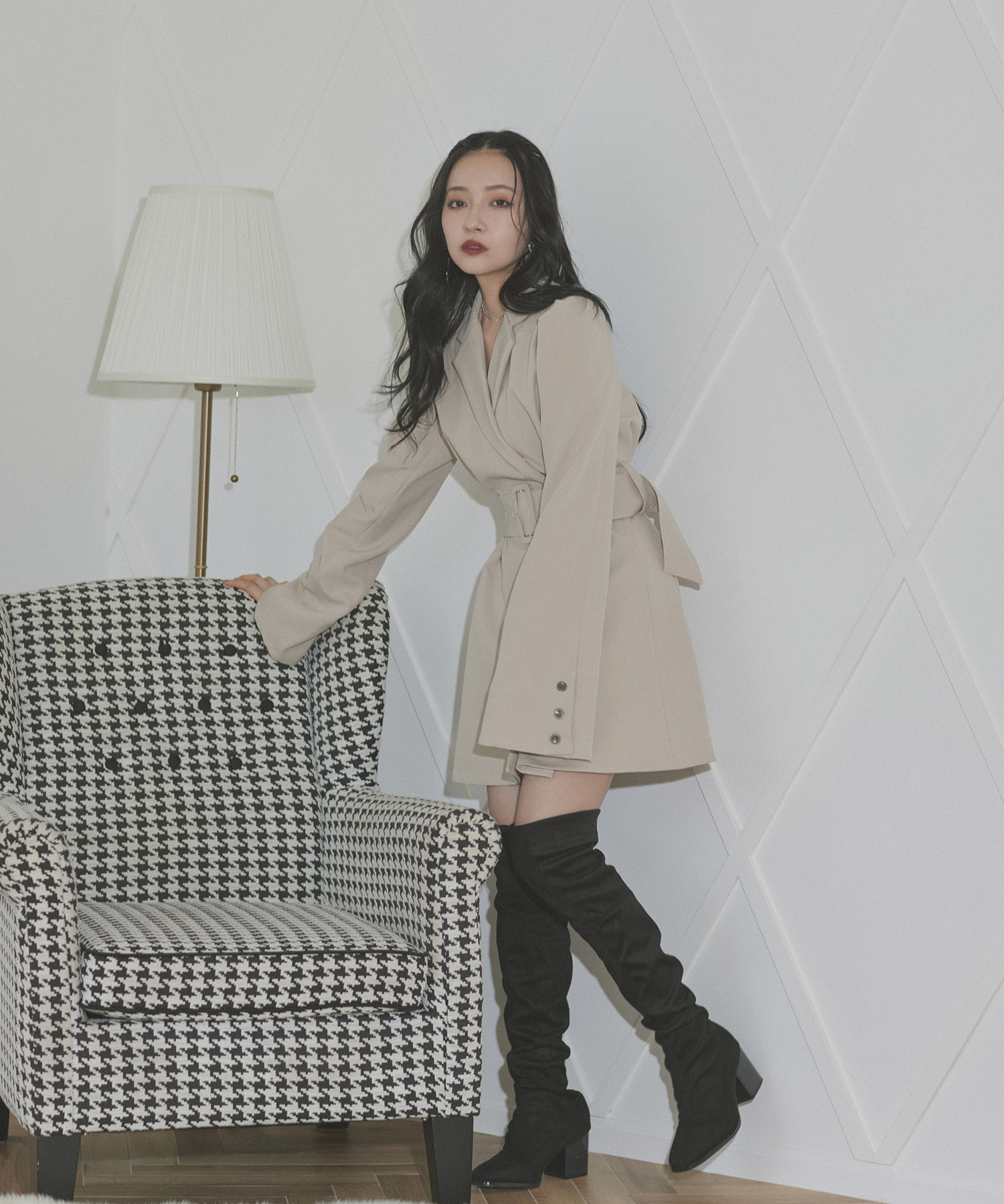 ジャケットタックワンピ