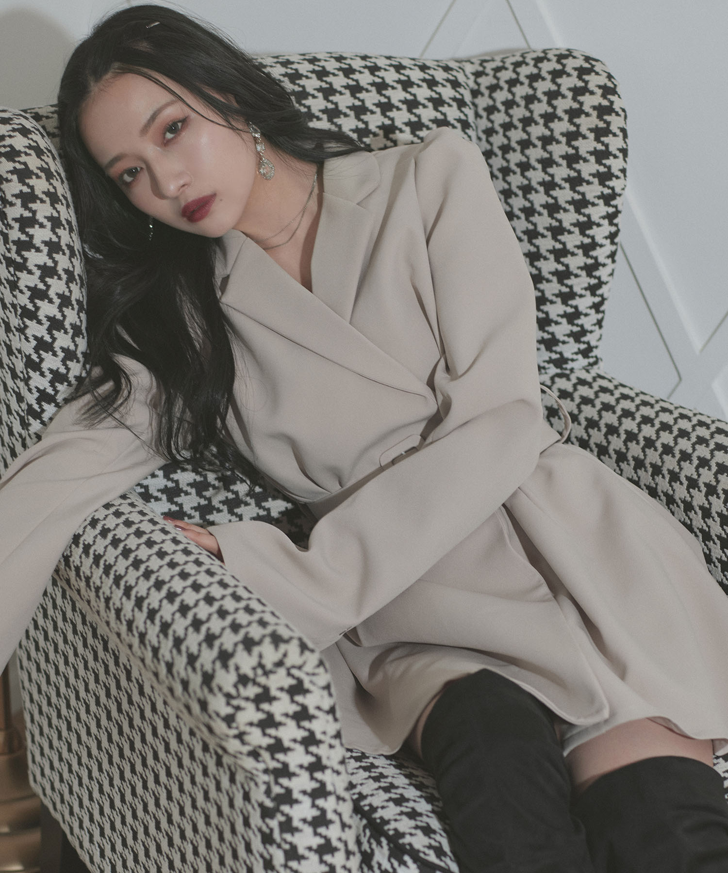 ジャケットタックワンピ