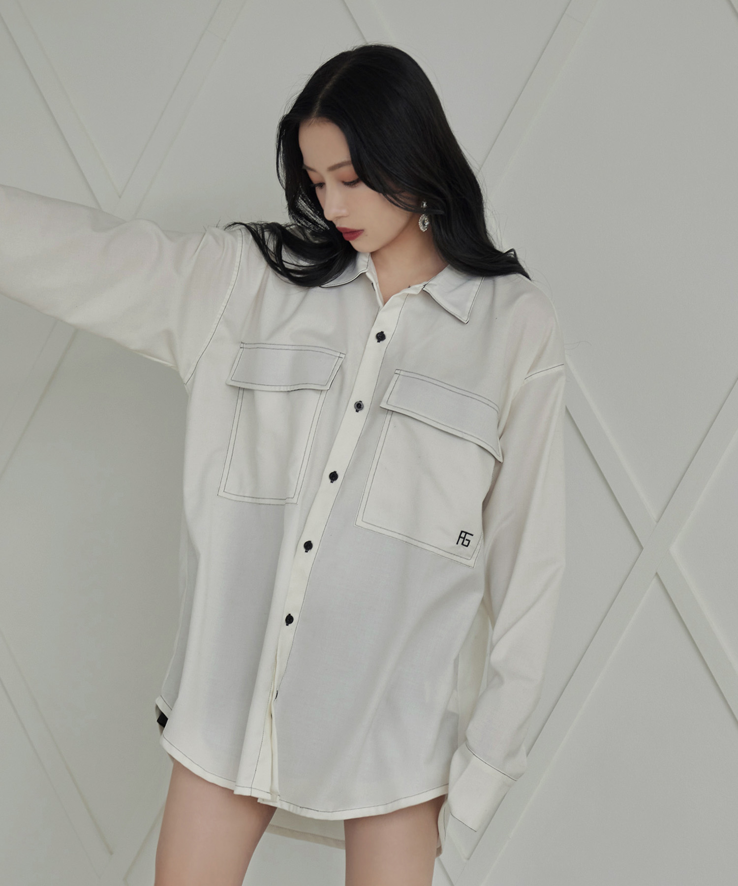 UNISEX ステッチポケットシャツ