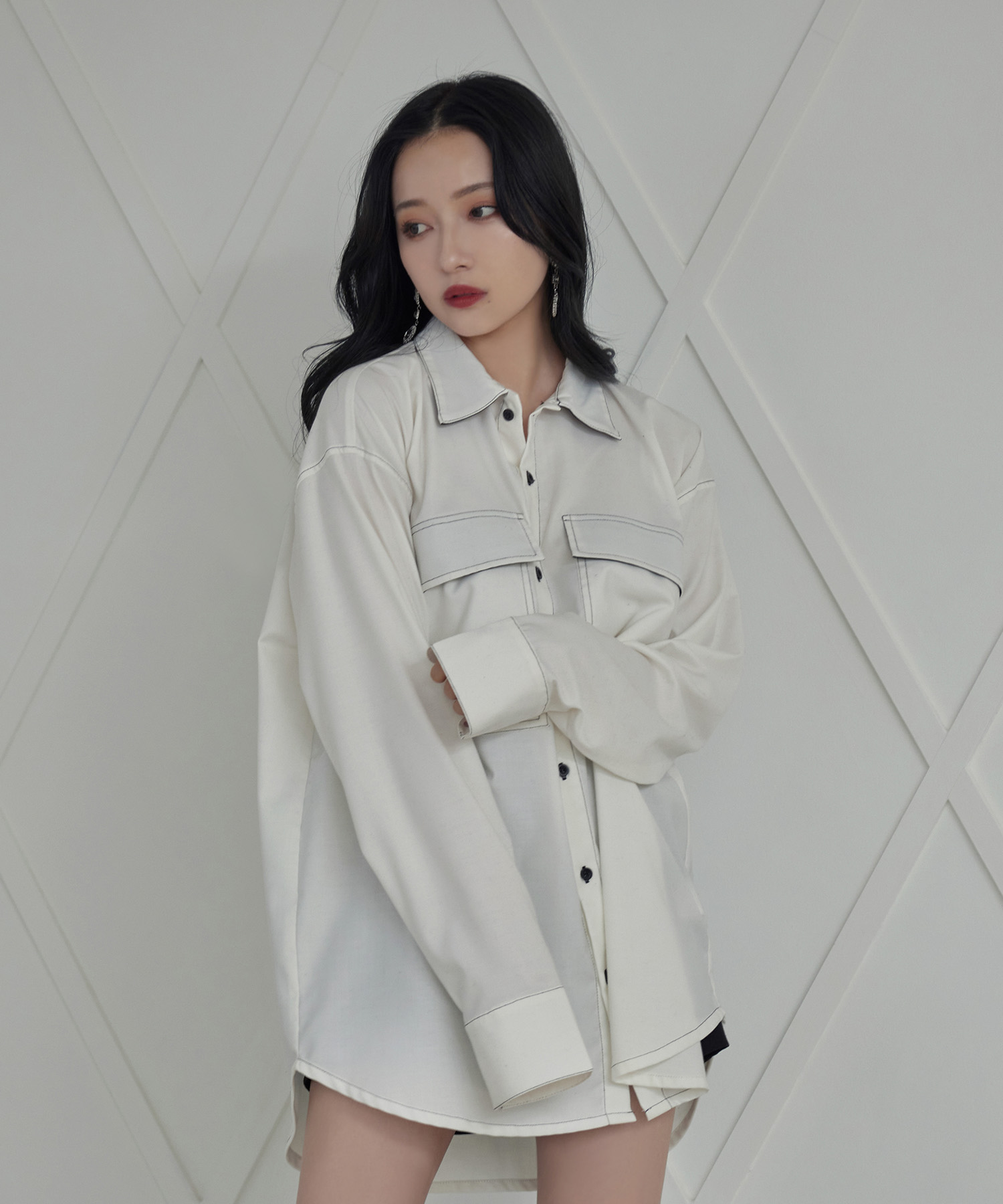 UNISEX ステッチポケットシャツ