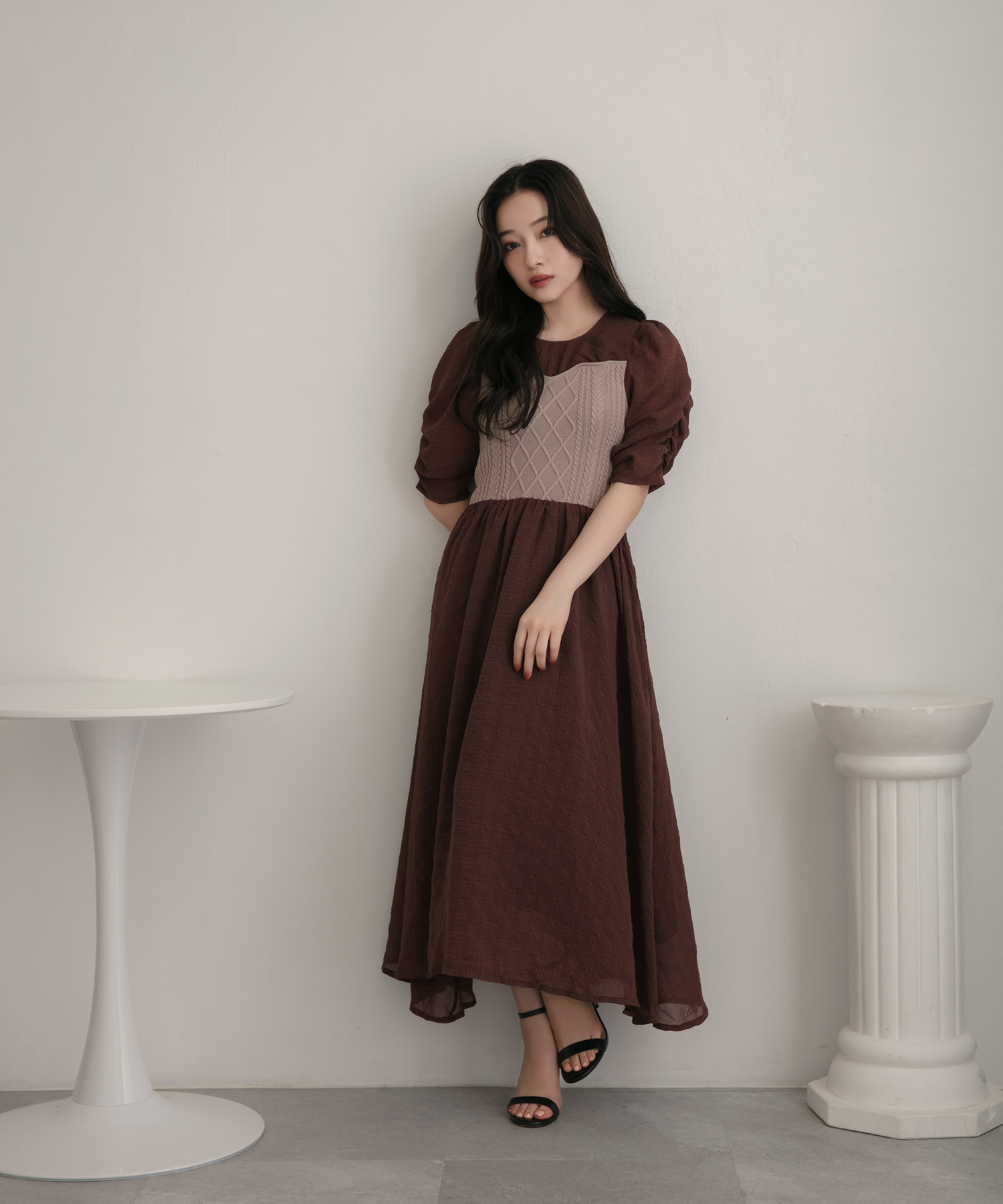 ニットビスチェワンピ