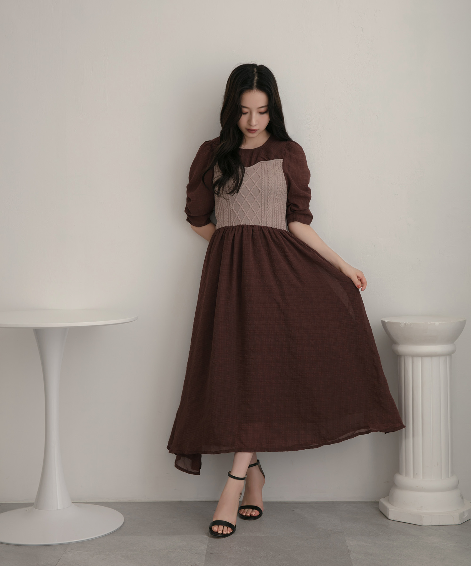 ニットビスチェワンピ