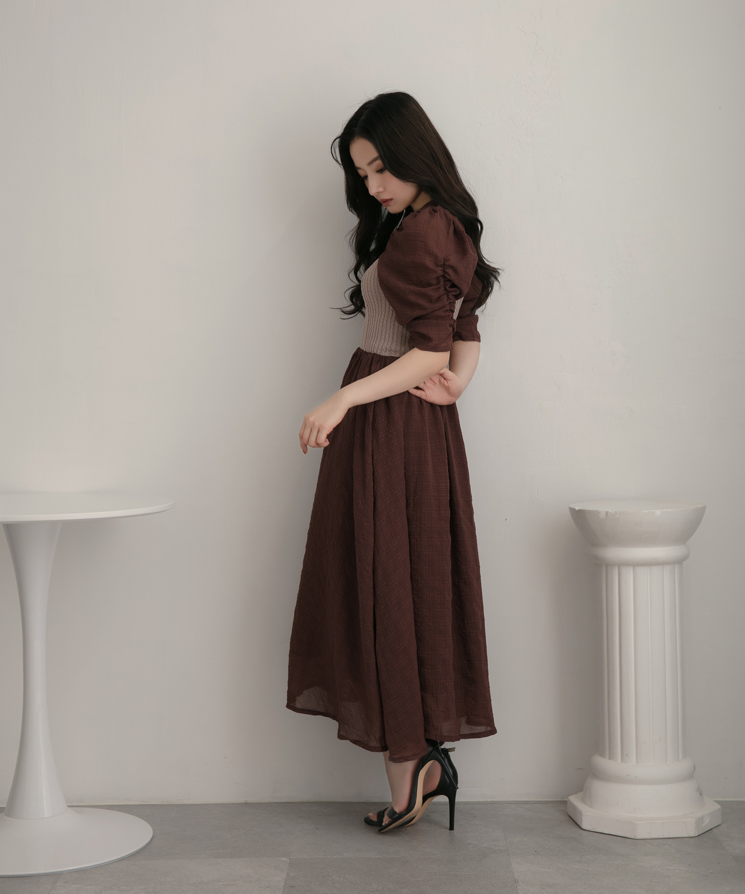 ニットビスチェワンピ