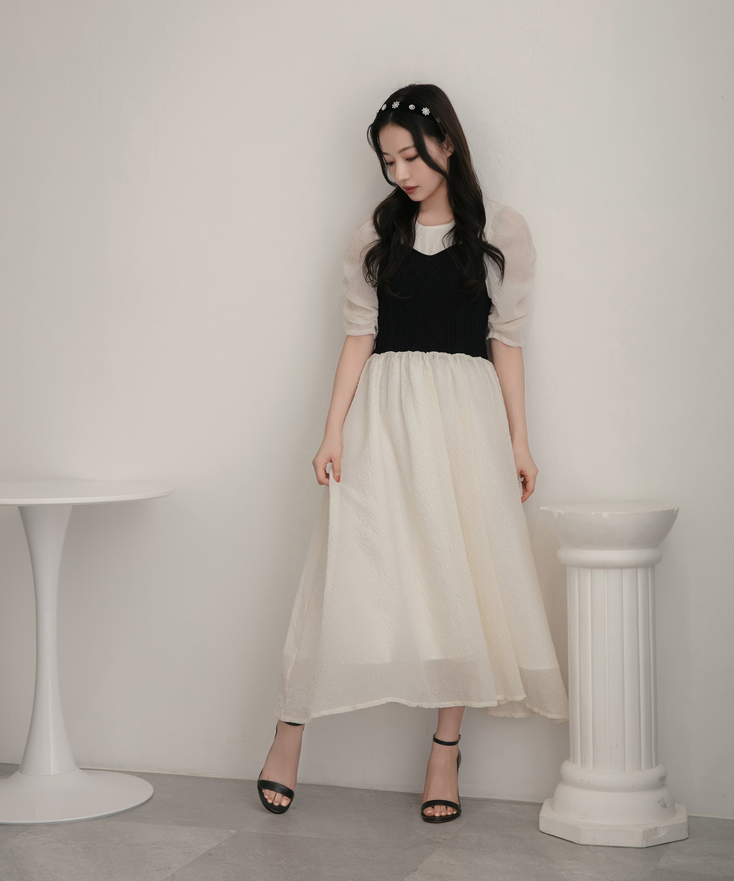 ニットビスチェワンピ