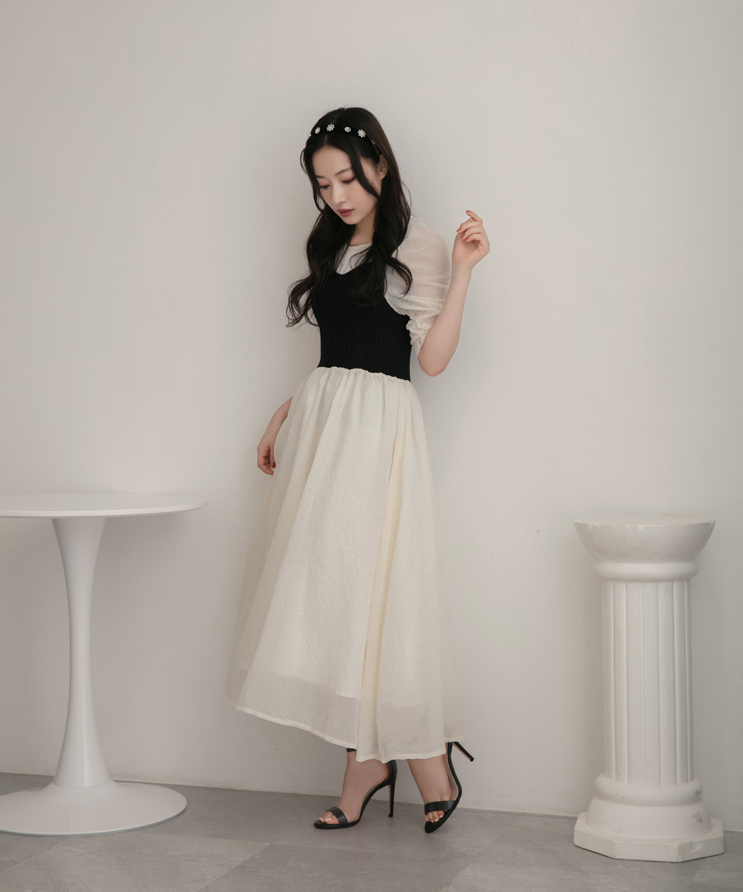 ニットビスチェワンピ