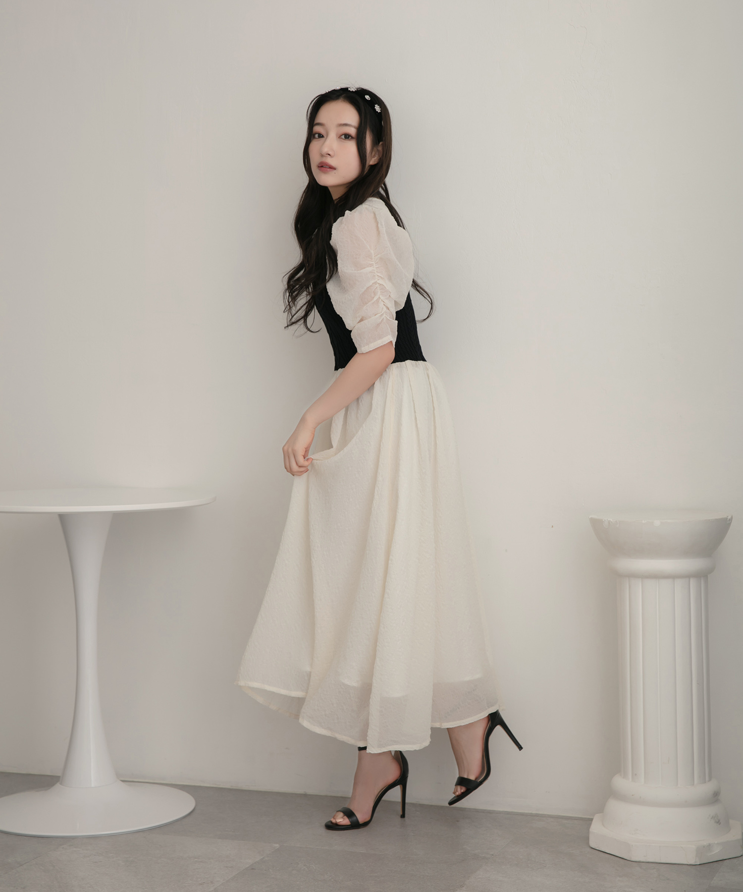 ニットビスチェワンピ