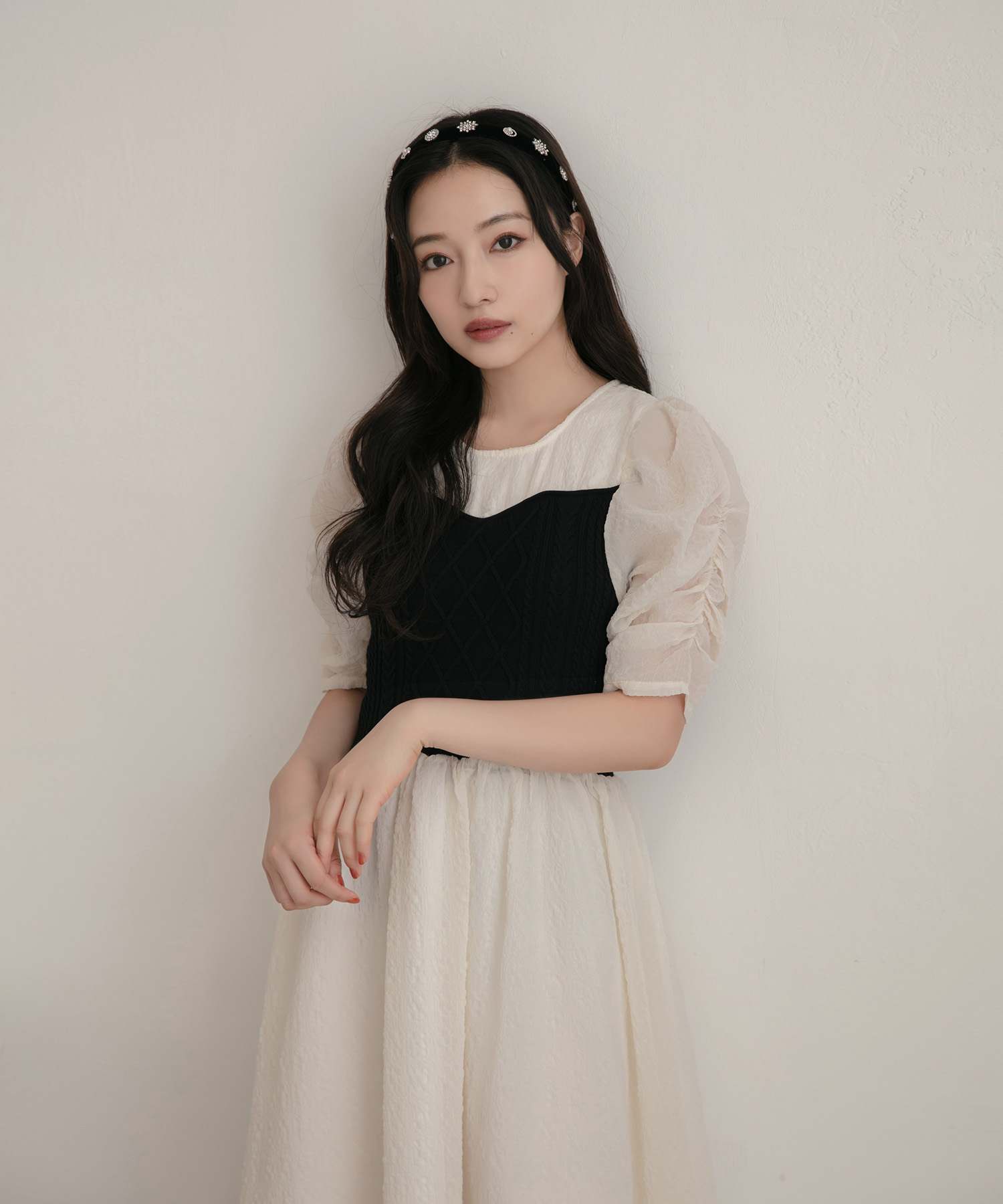 ニットビスチェワンピ