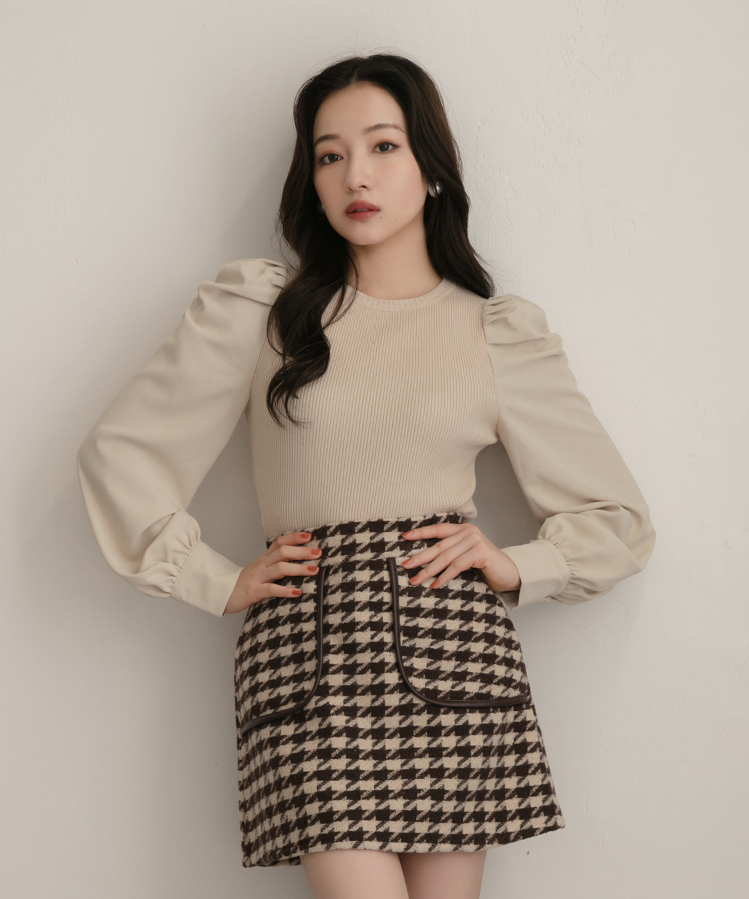 ブラウススリーブニット