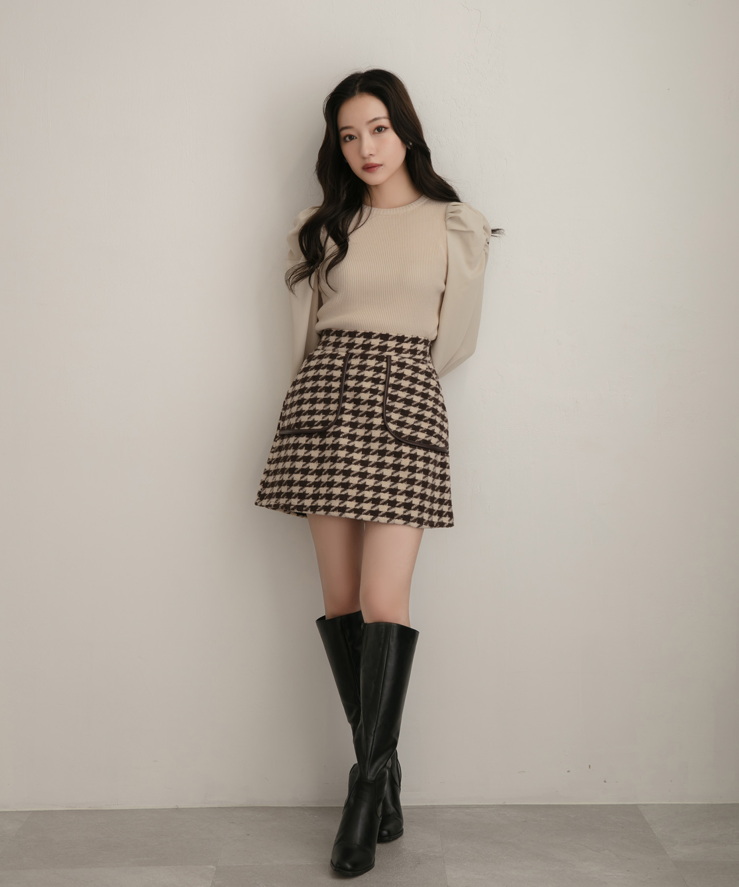 ブラウススリーブニット