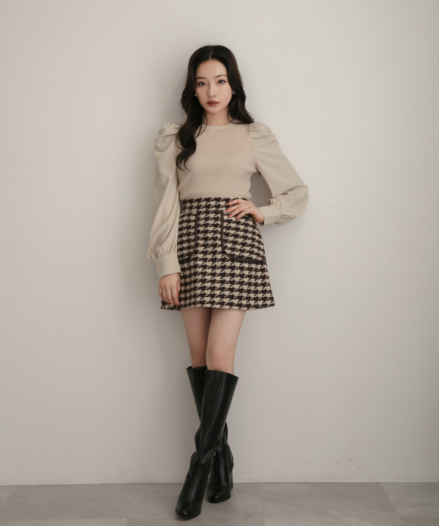 ブラウススリーブニット