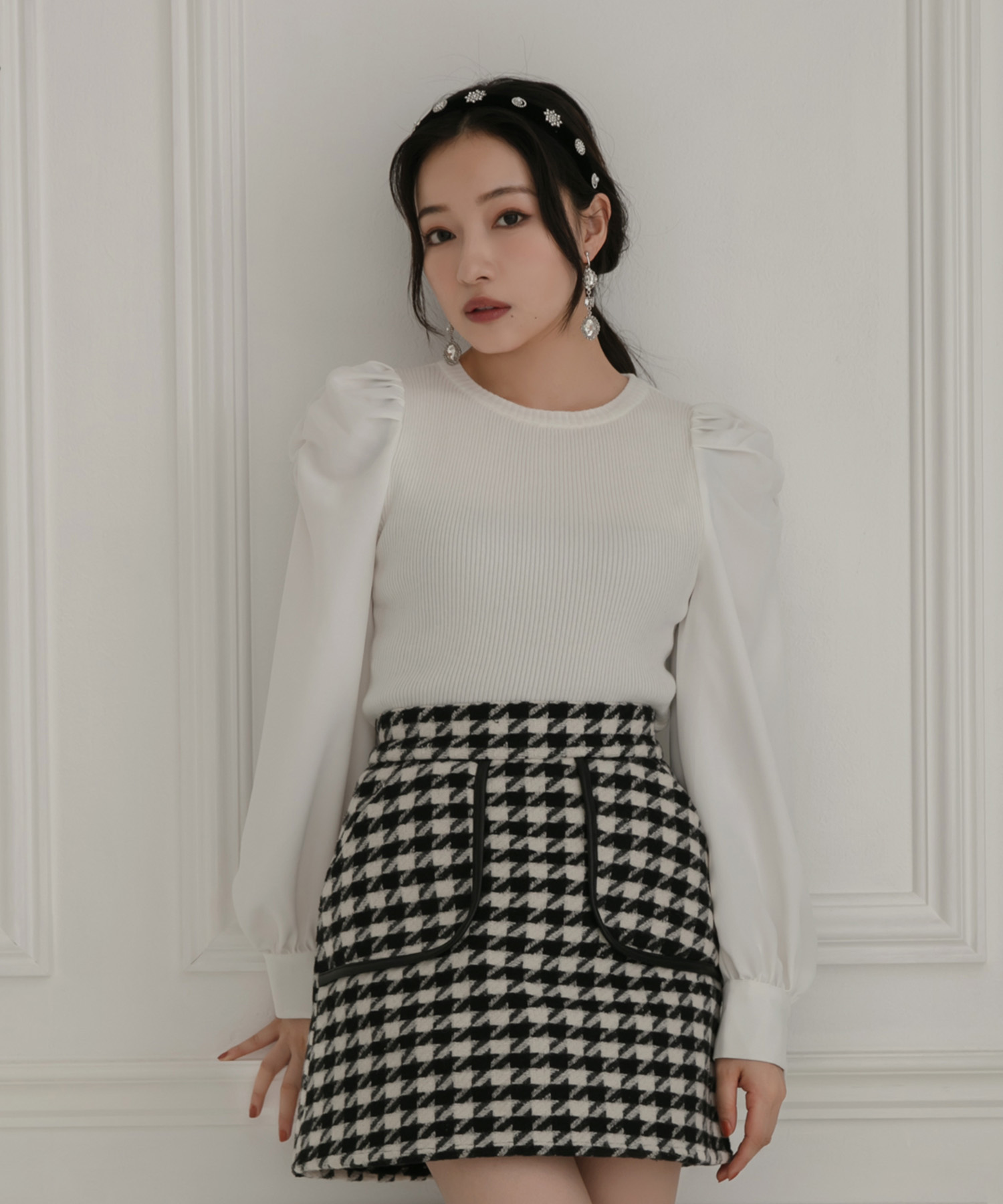 ブラウススリーブニット