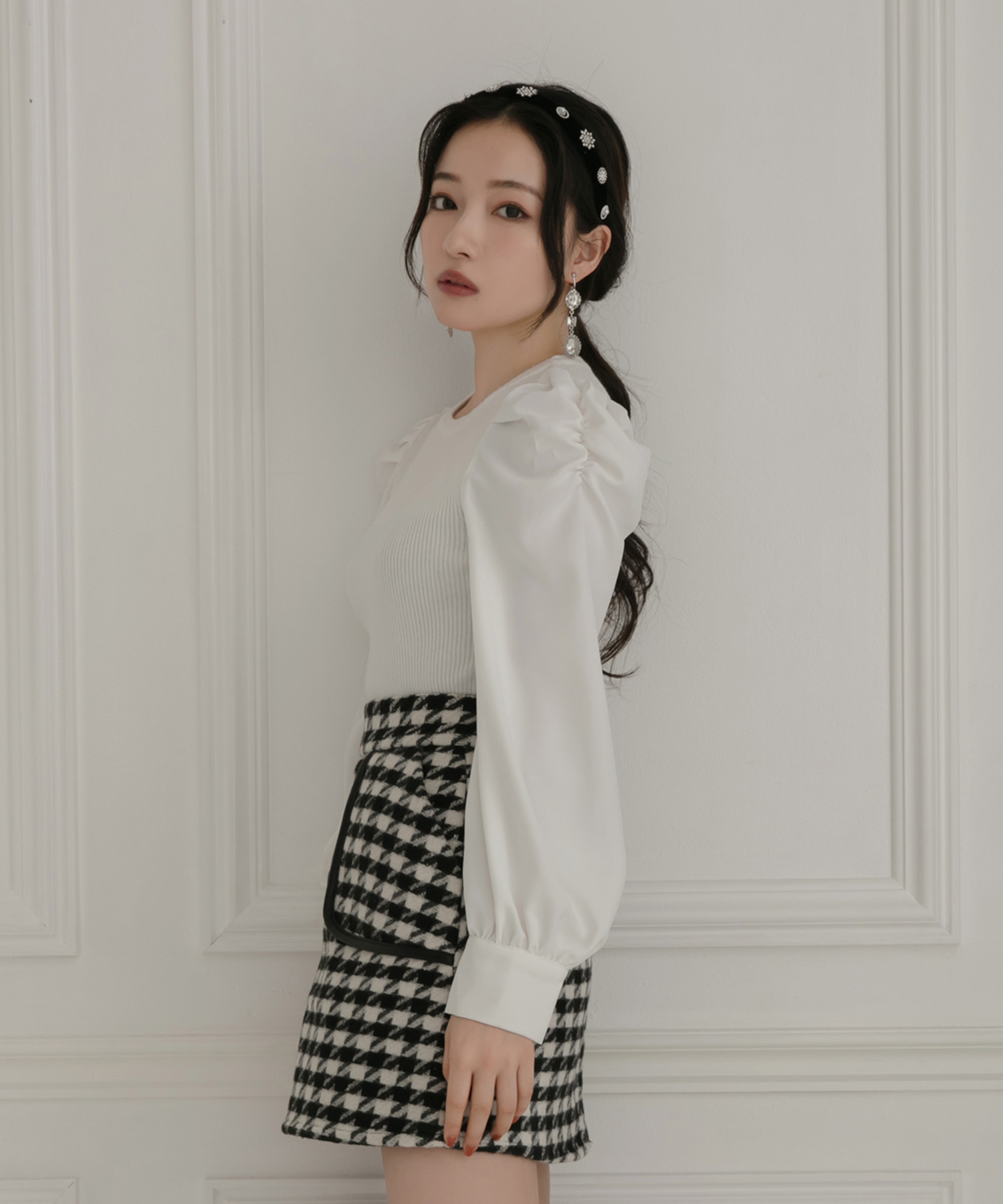 ブラウススリーブニット