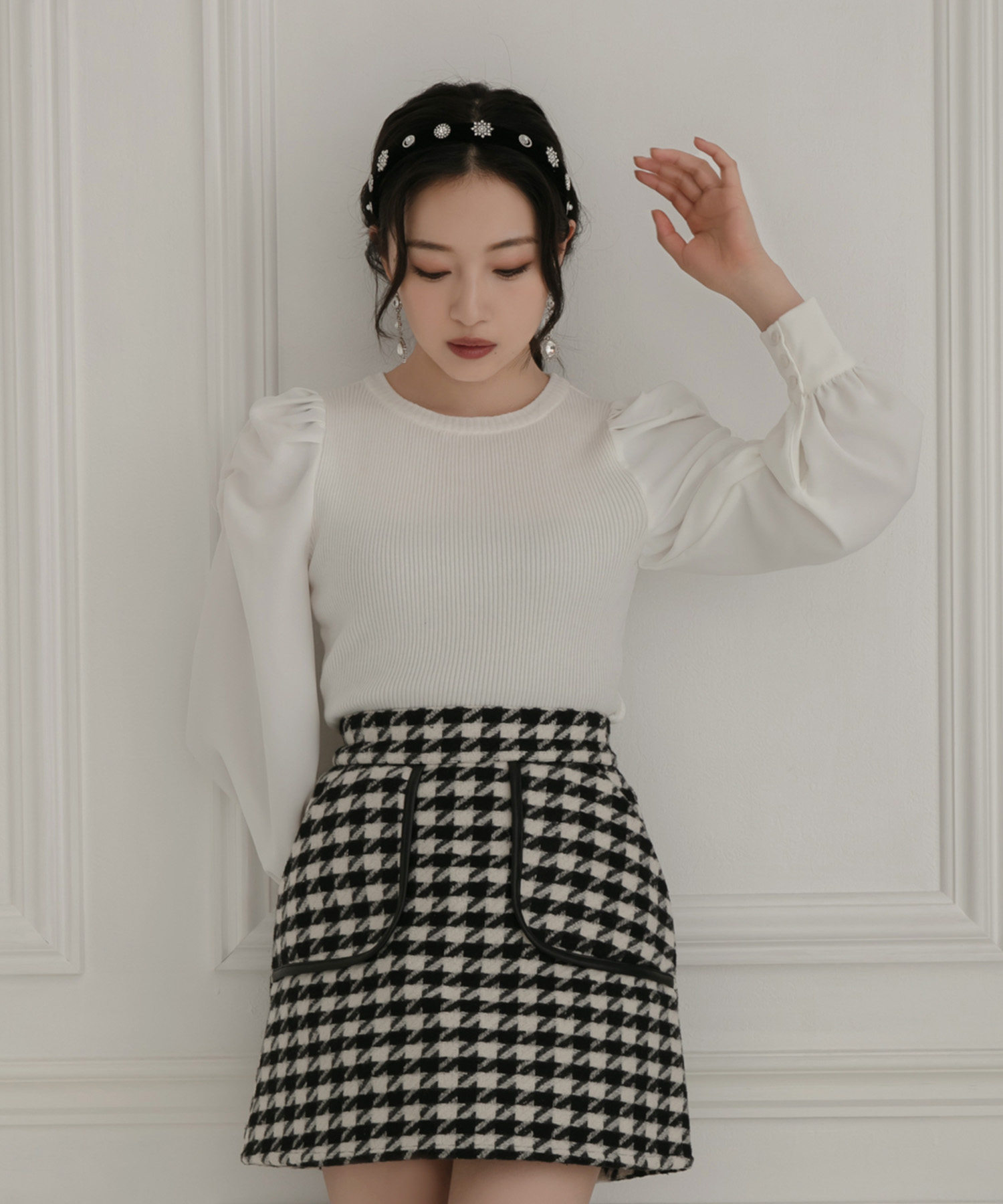 ブラウススリーブニット