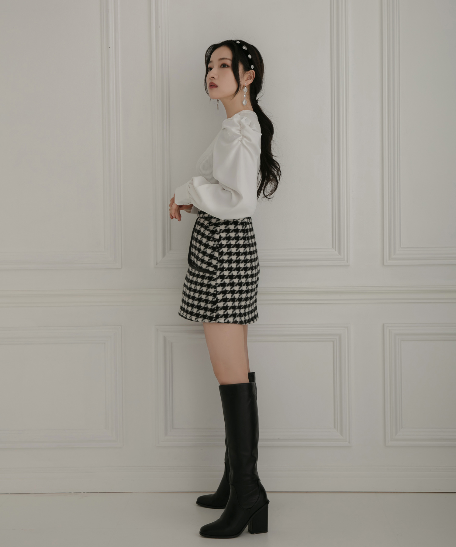 ブラウススリーブニット