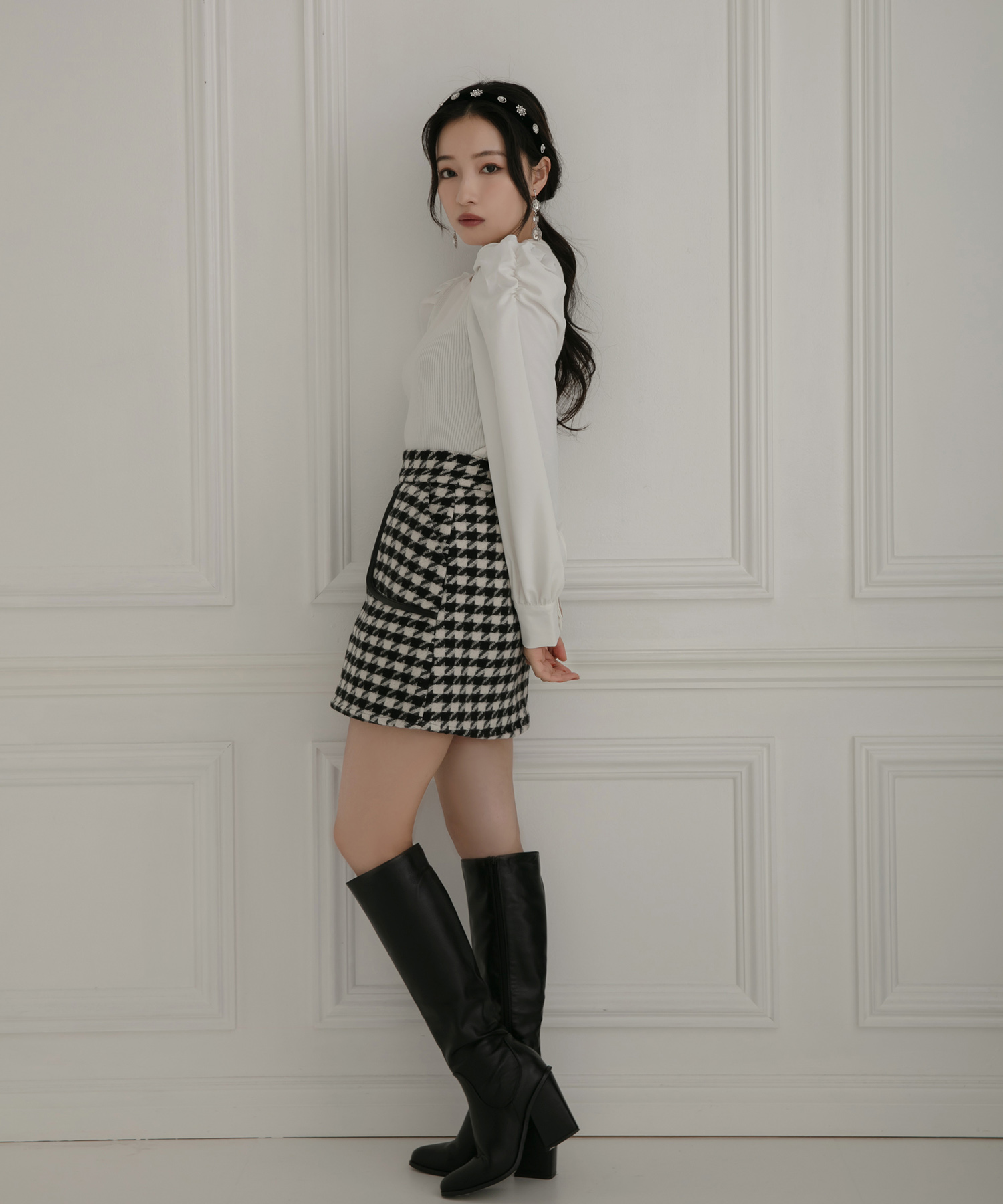 ブラウススリーブニット