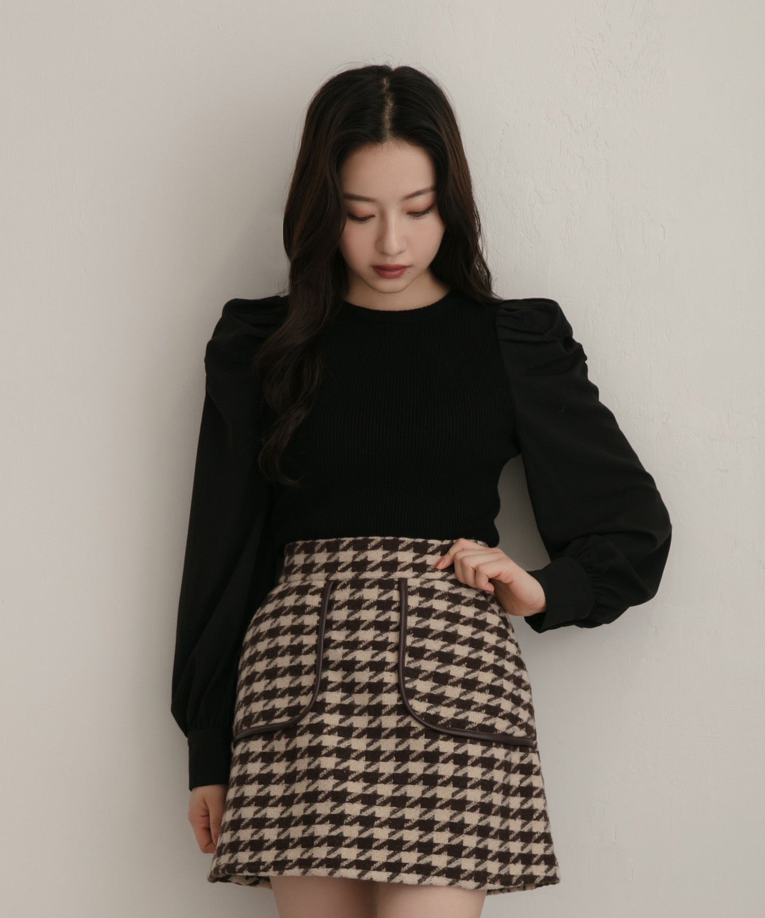 ブラウススリーブニット