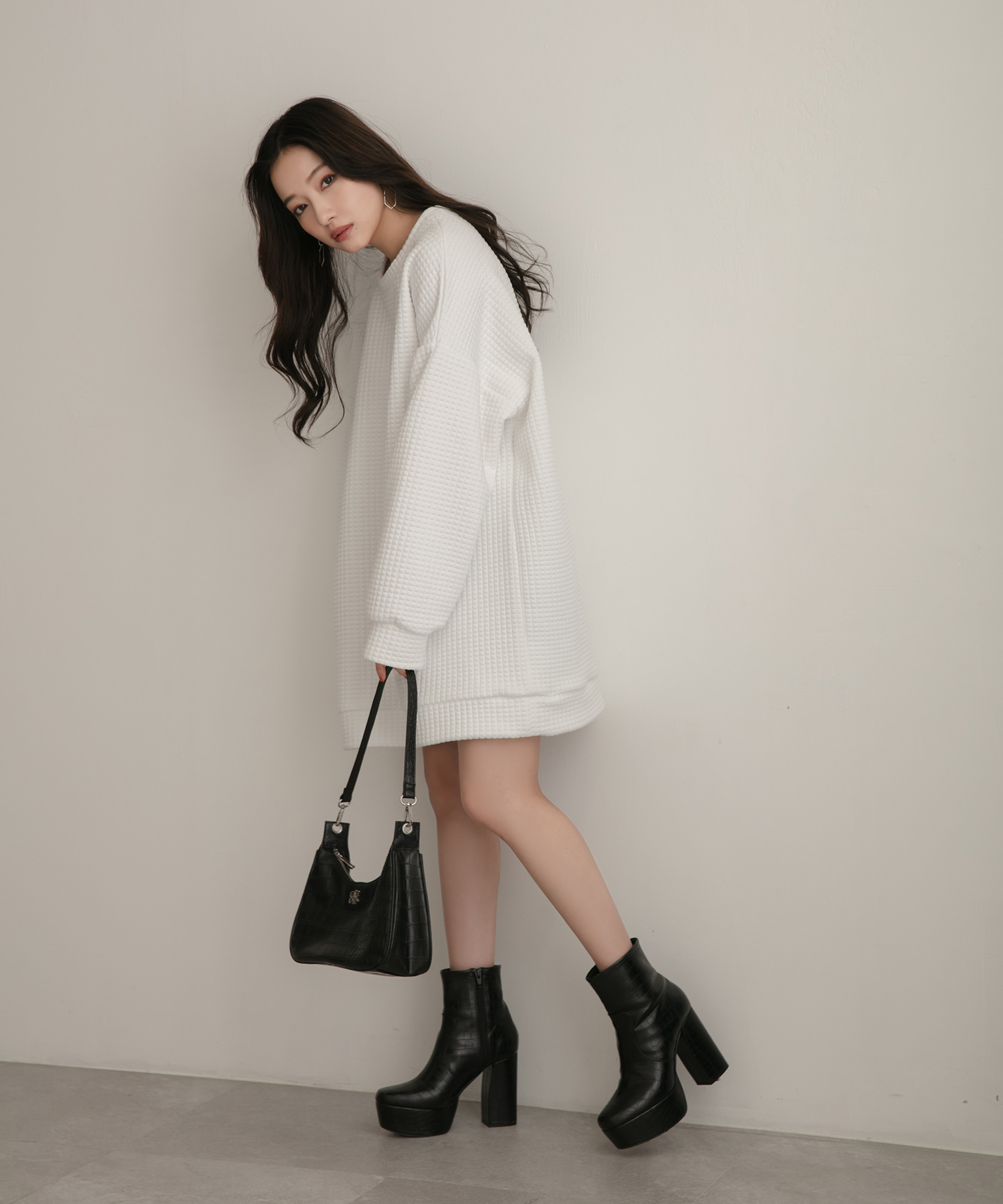 UNISEX ジャガードワッフルトップス