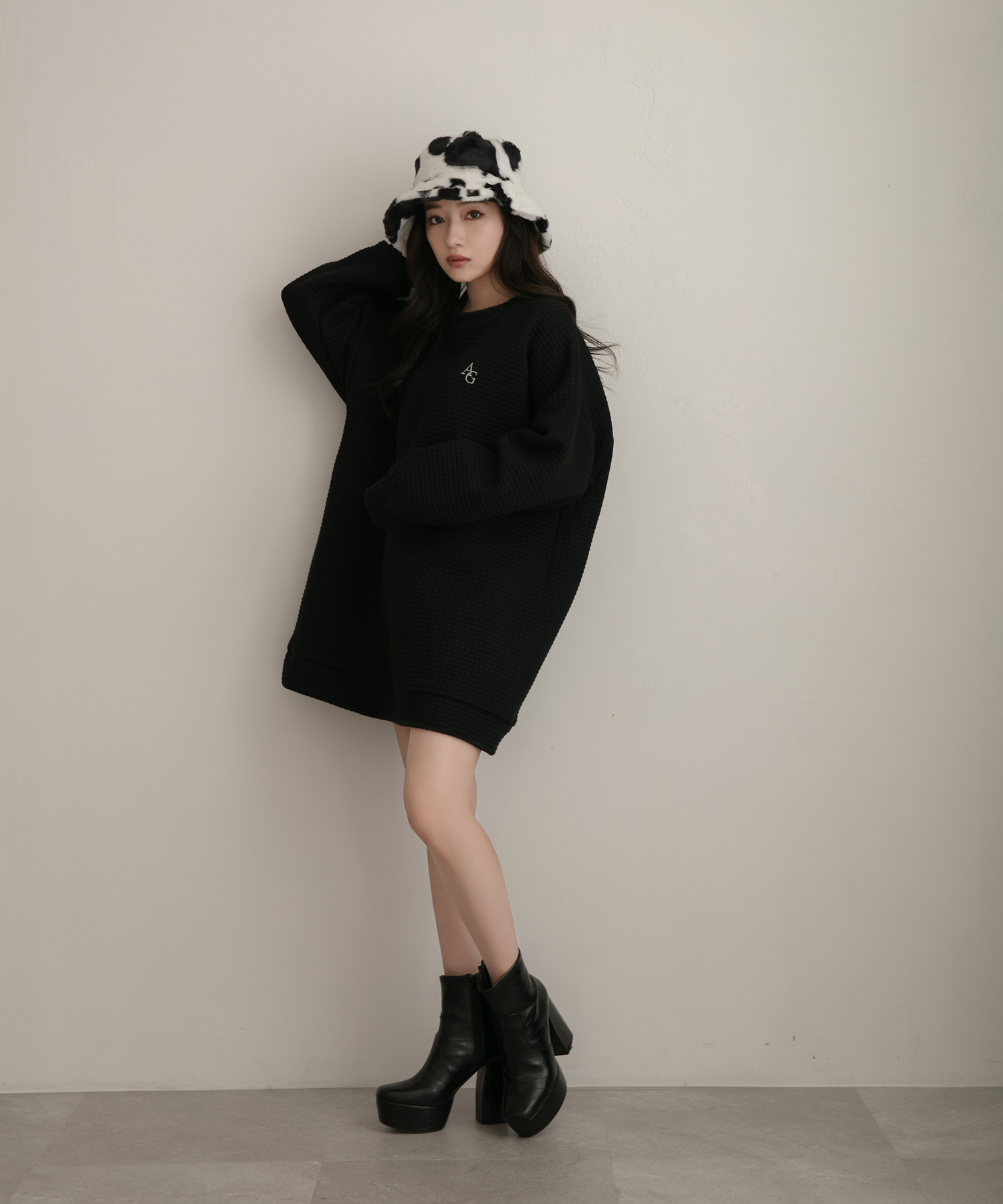 UNISEX ジャガードワッフルトップス