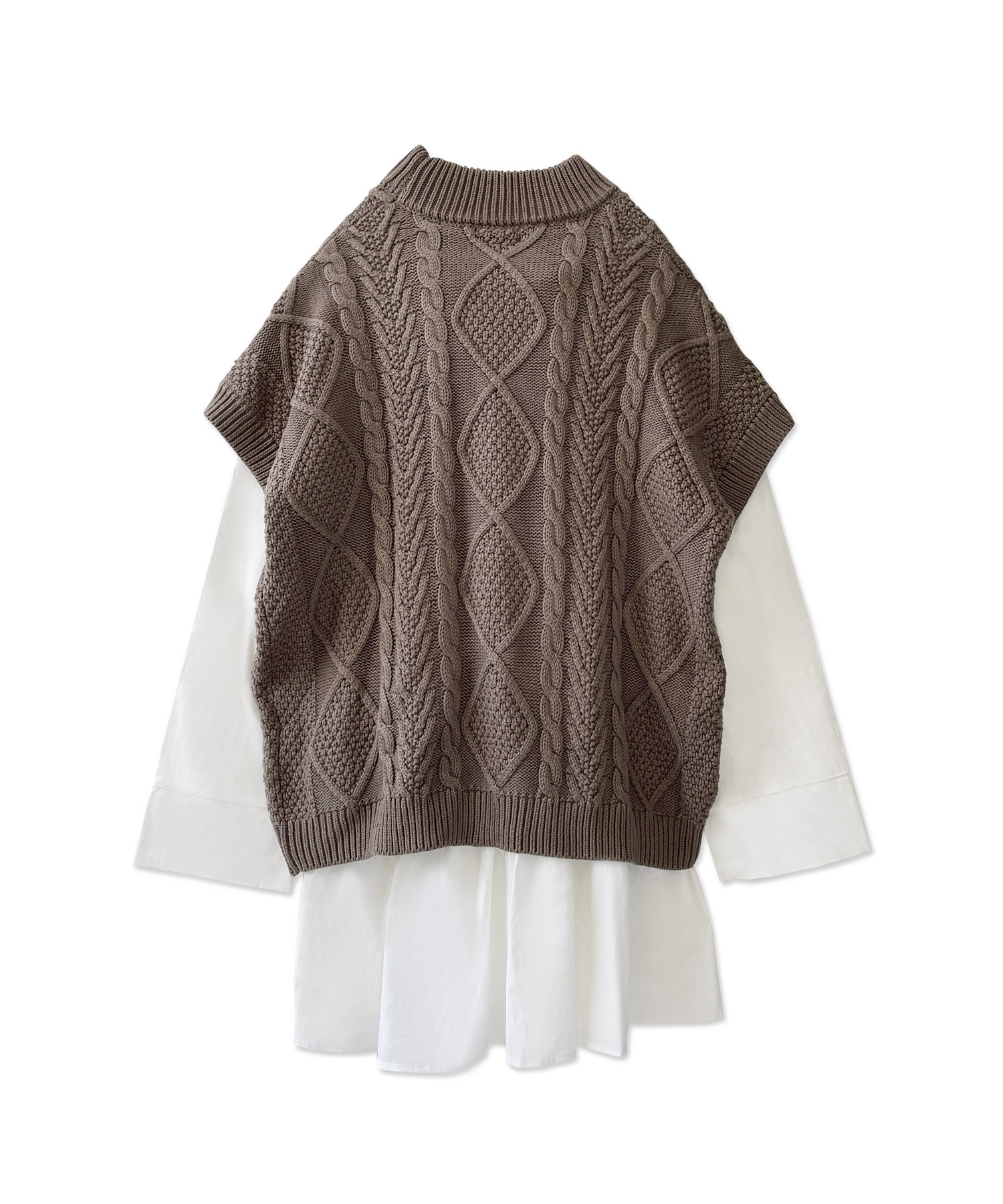 シャツニットワンピ