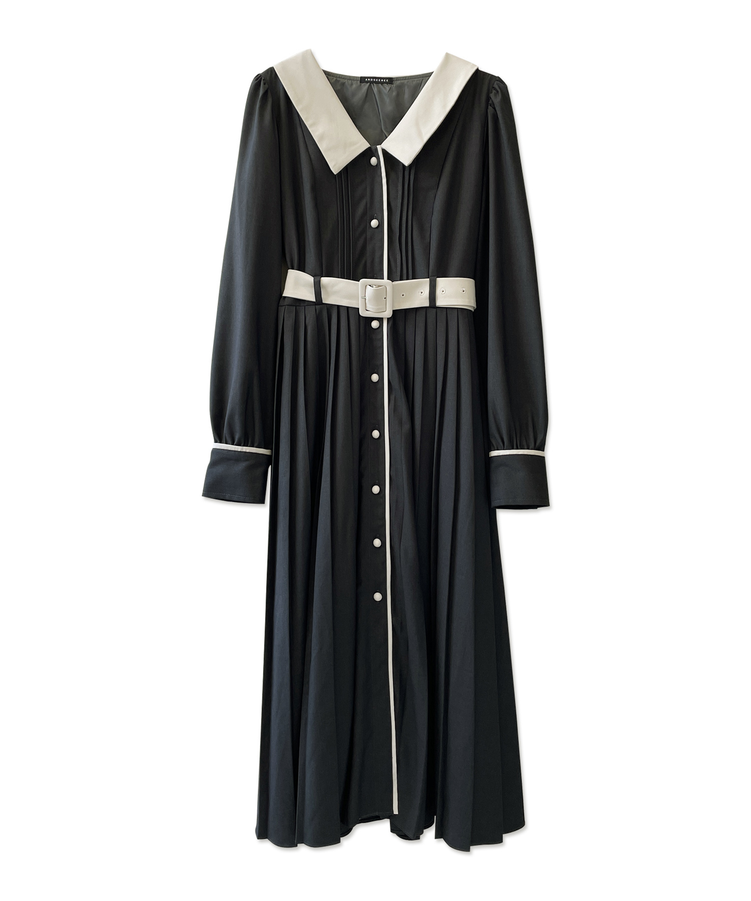 プリーツシャツワンピ