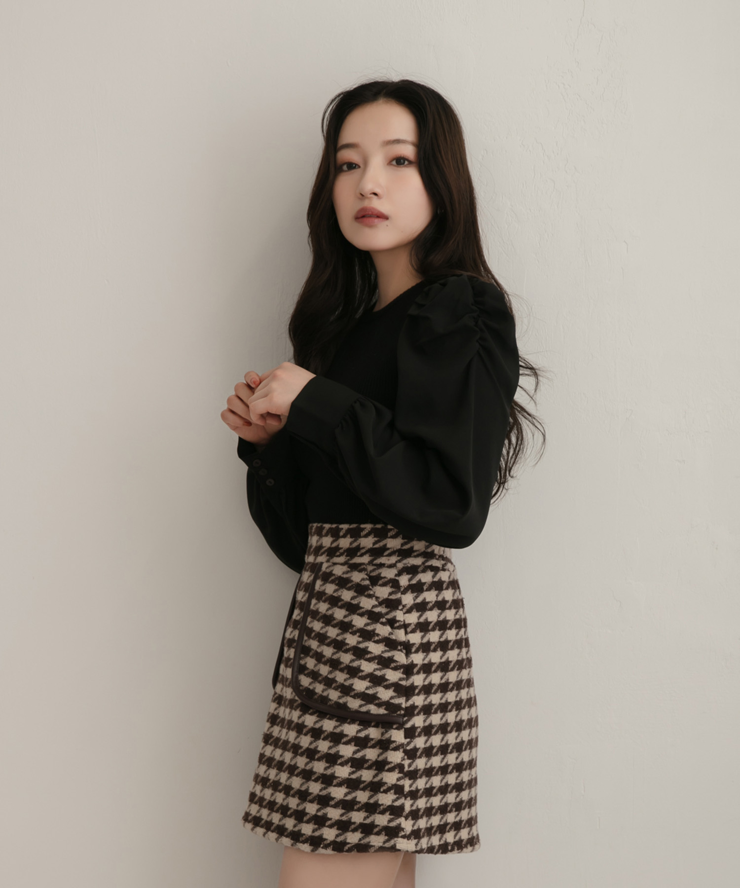 ブラウススリーブニット