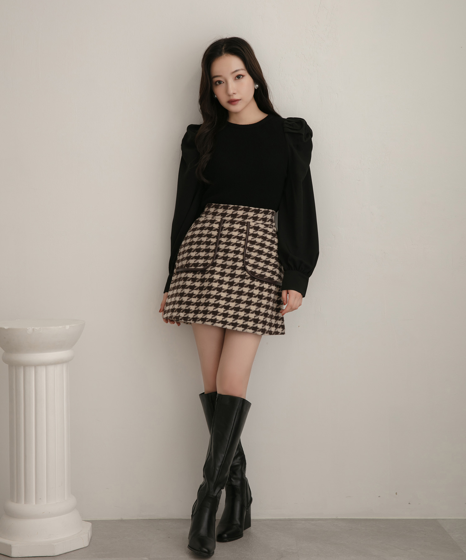 ブラウススリーブニット