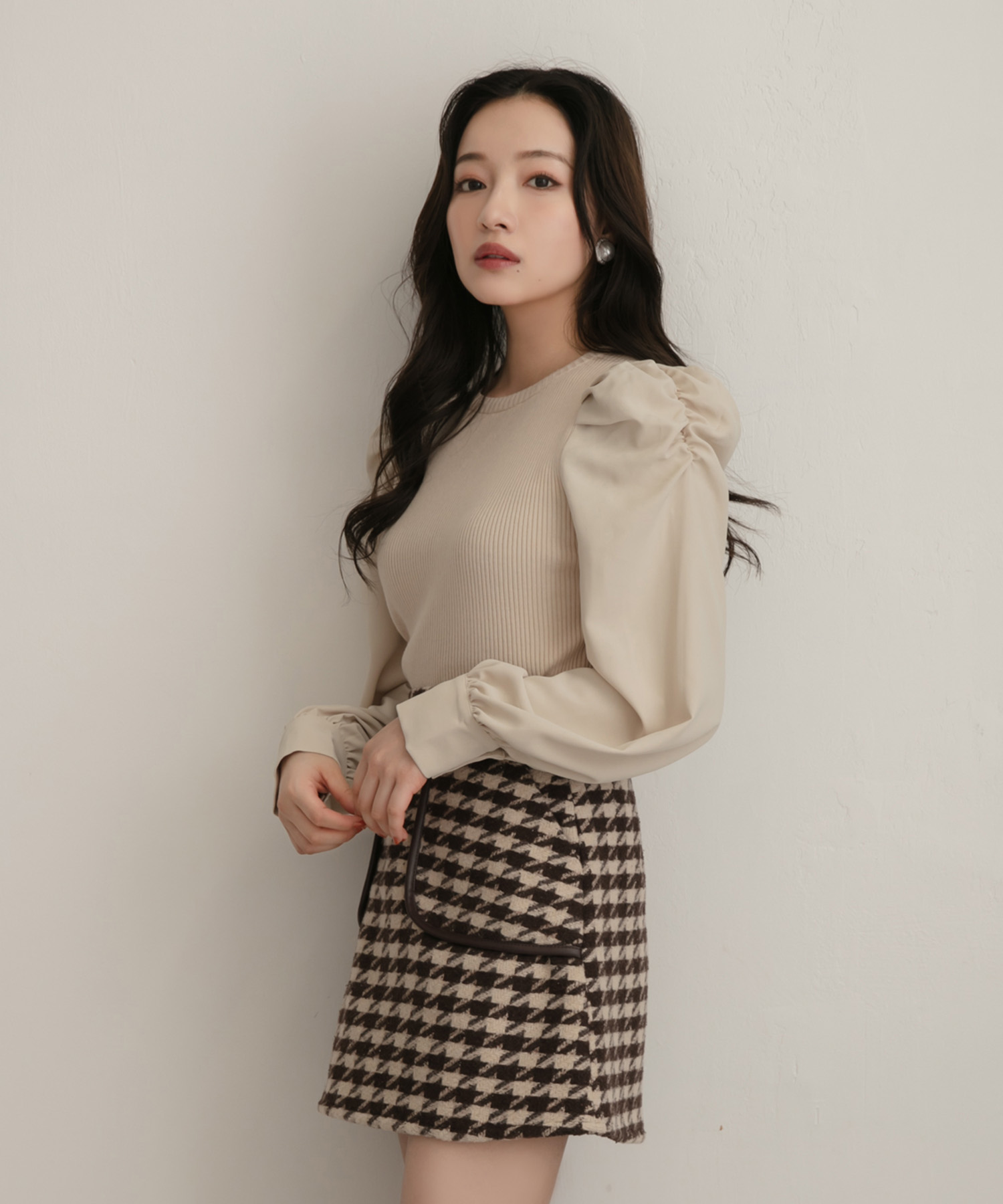 ブラウススリーブニット