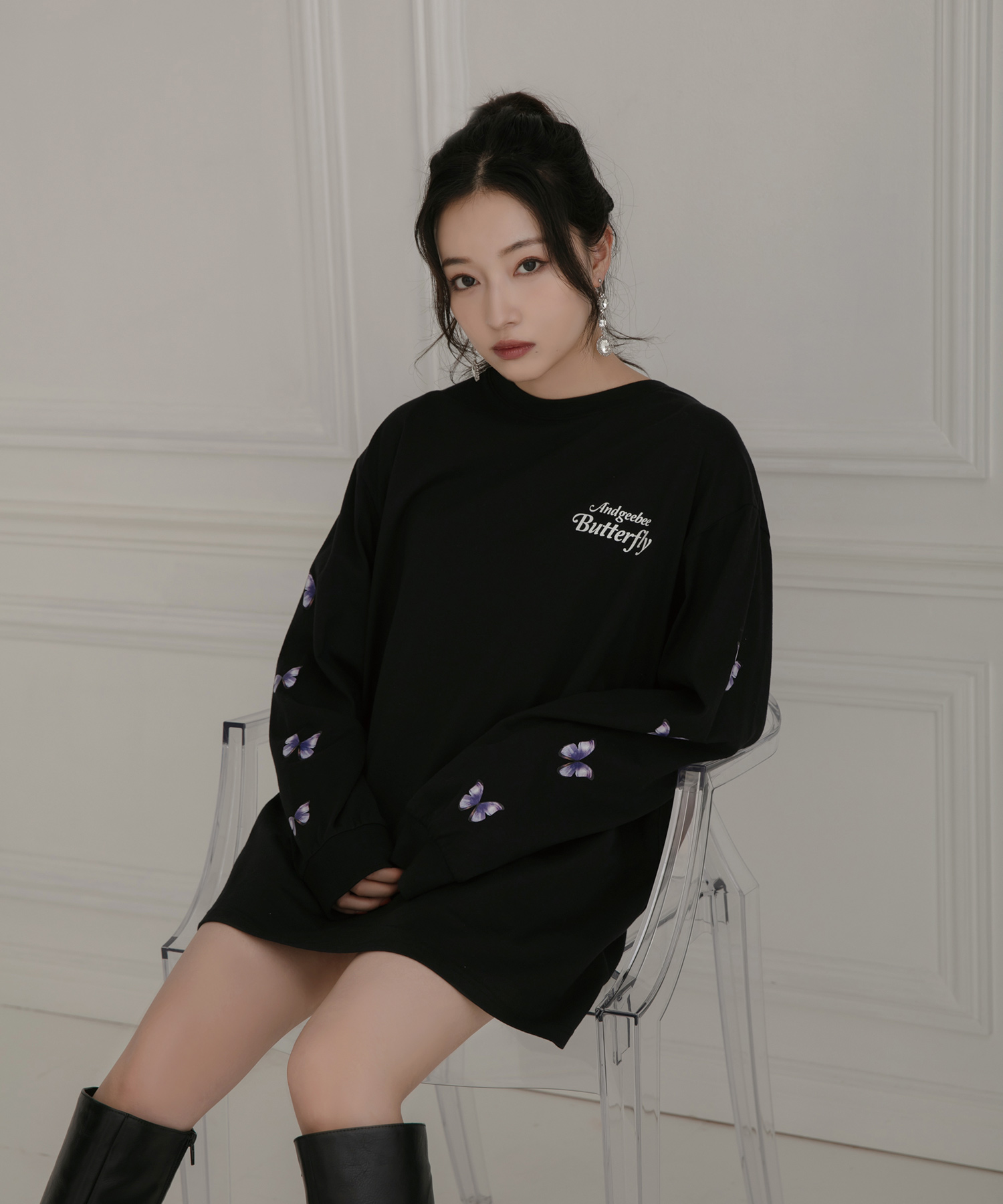 UNISEX  バタフライロンT