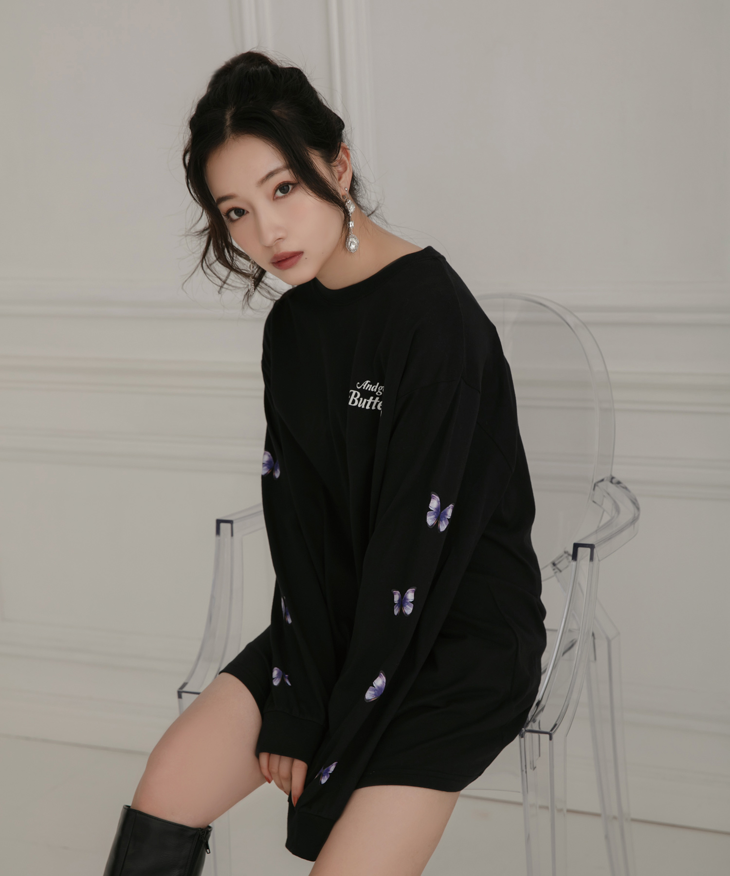 UNISEX  バタフライロンT