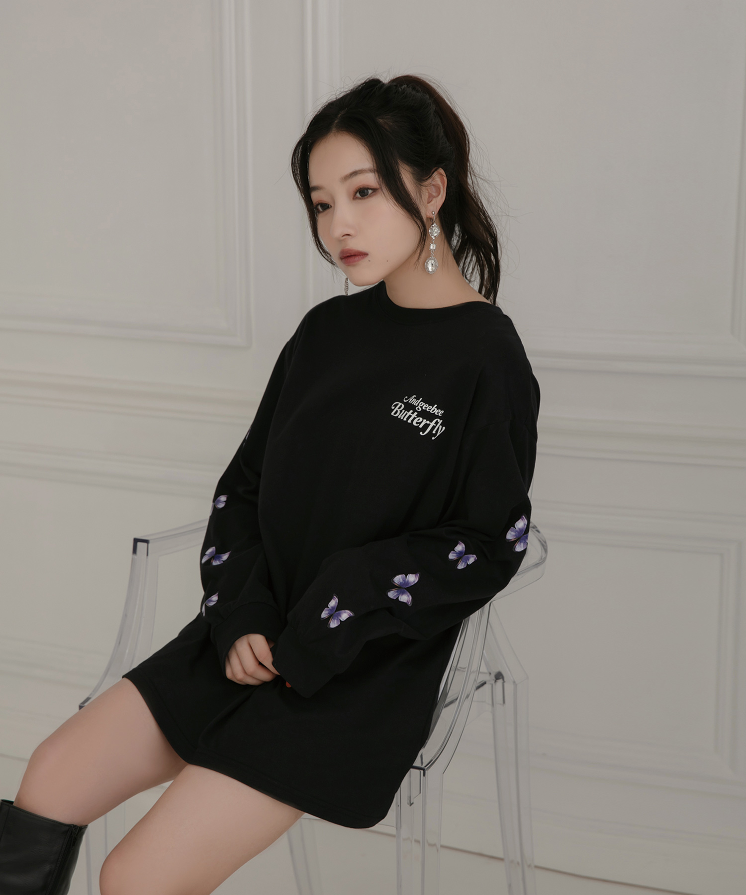 UNISEX  バタフライロンT