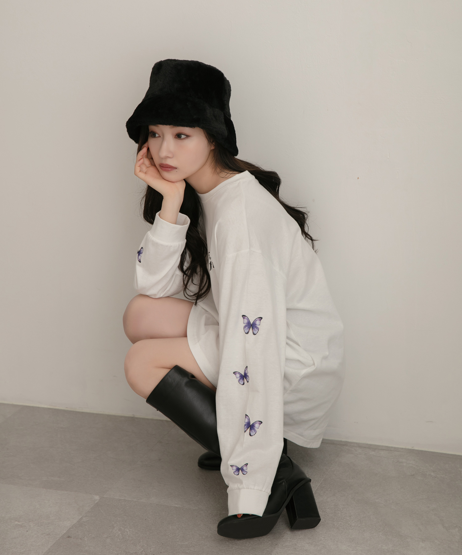 UNISEX  バタフライロンT