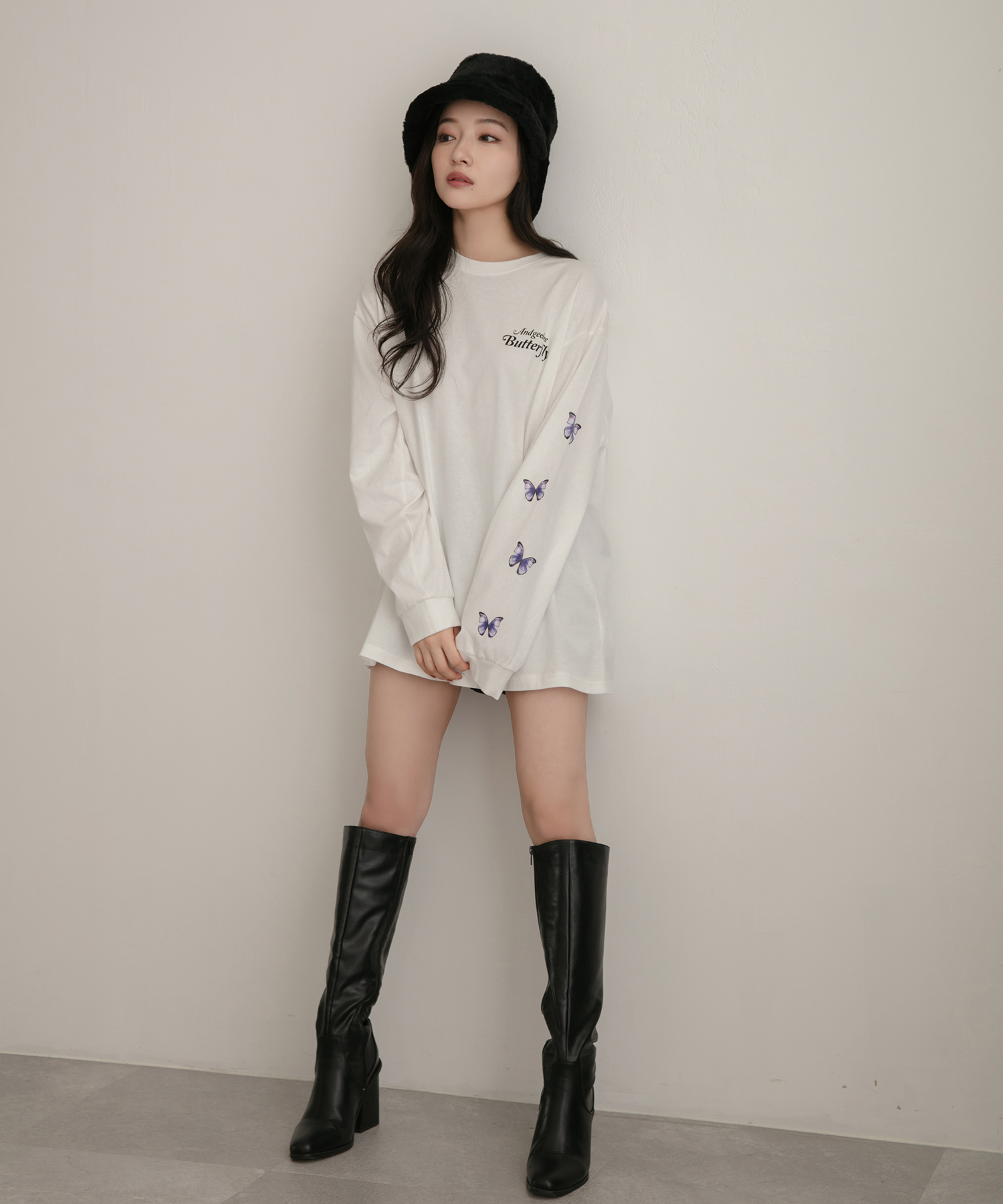 UNISEX  バタフライロンT