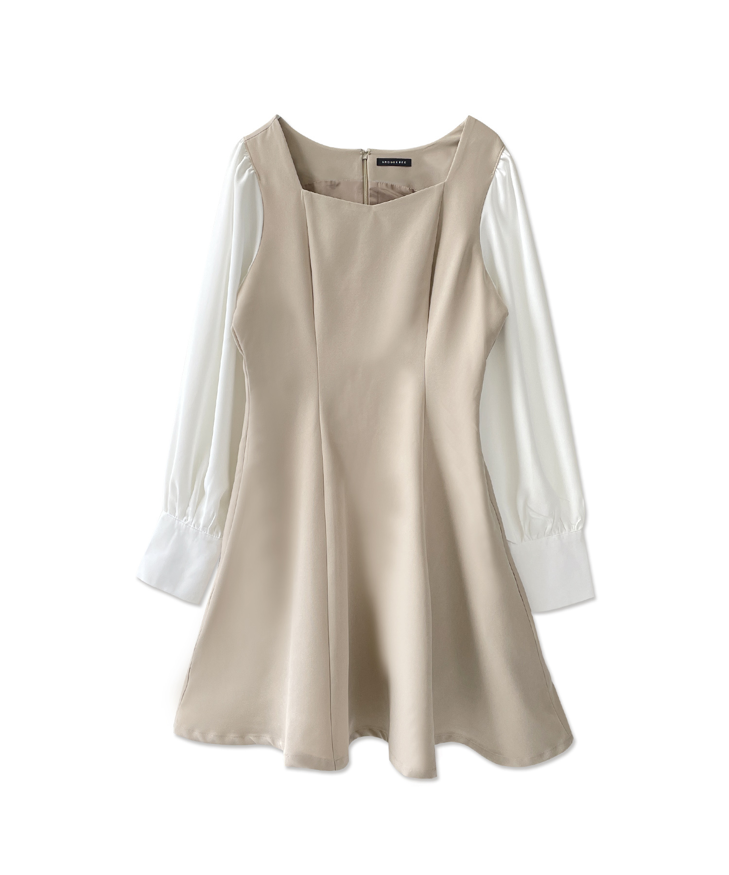 ブラウススリーブミニワンピ