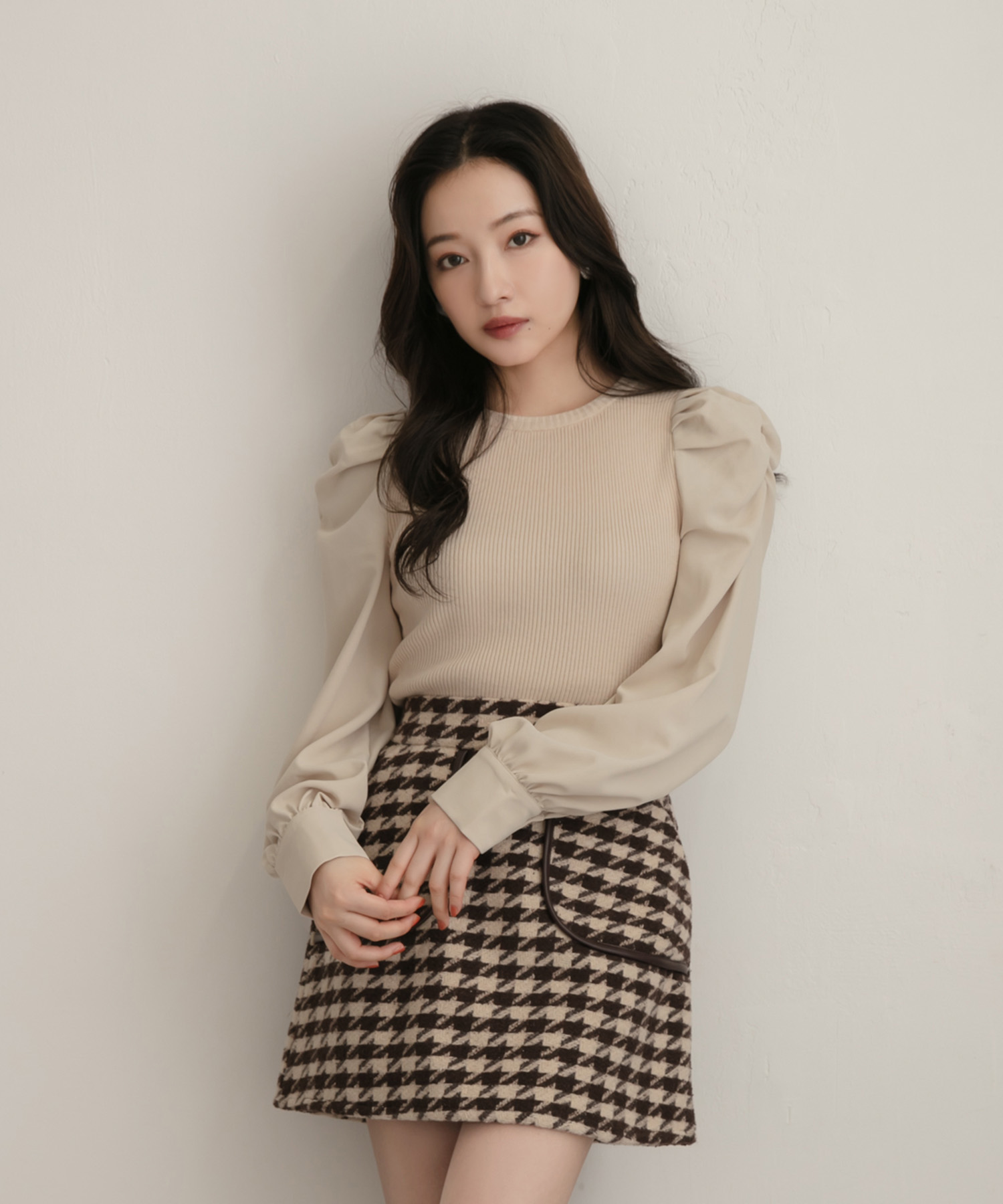 ブラウススリーブニット