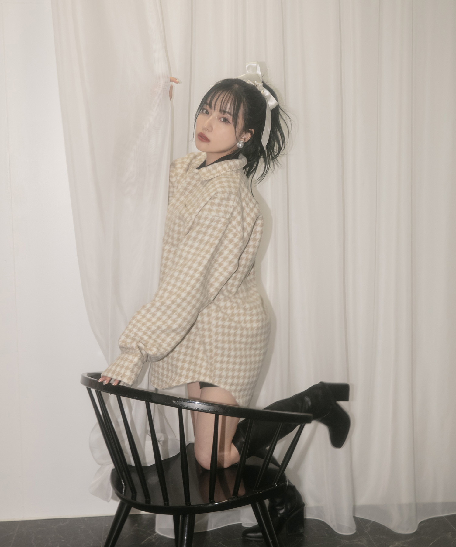 UNISEX  千鳥オーバーサイズシャツ