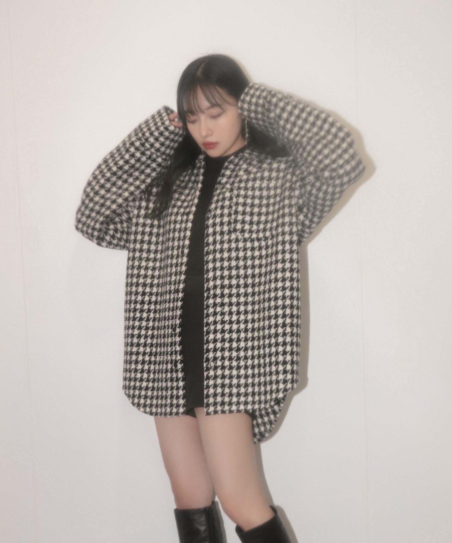 UNISEX  千鳥オーバーサイズシャツ