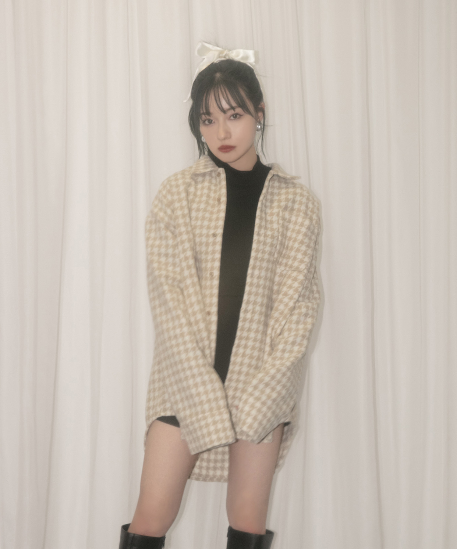 UNISEX  千鳥オーバーサイズシャツ