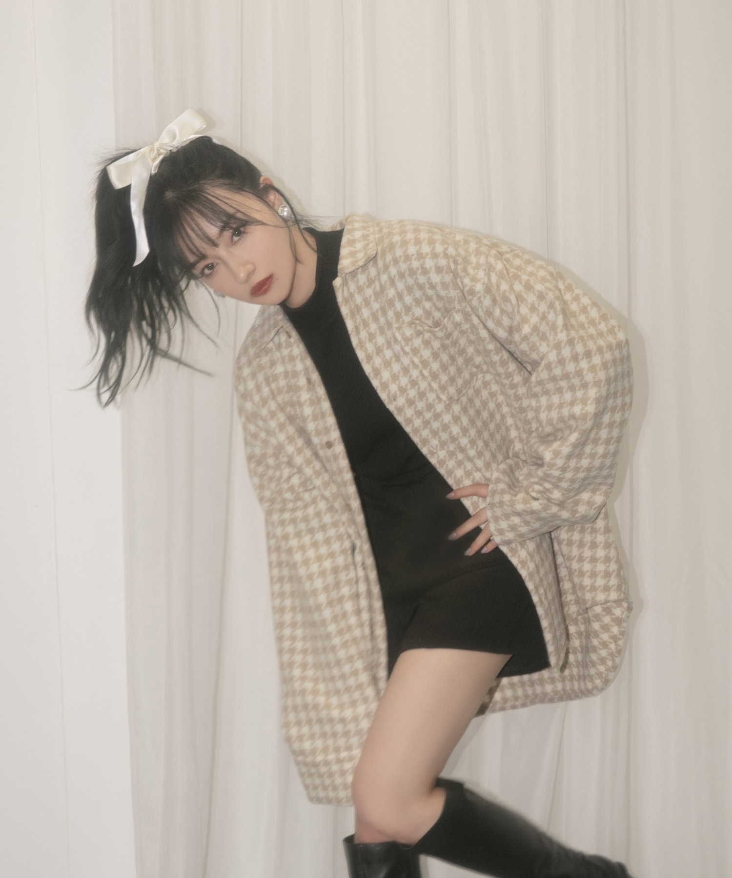 UNISEX  千鳥オーバーサイズシャツ