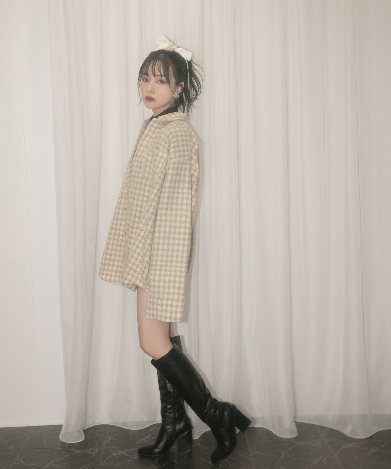 UNISEX  千鳥オーバーサイズシャツ