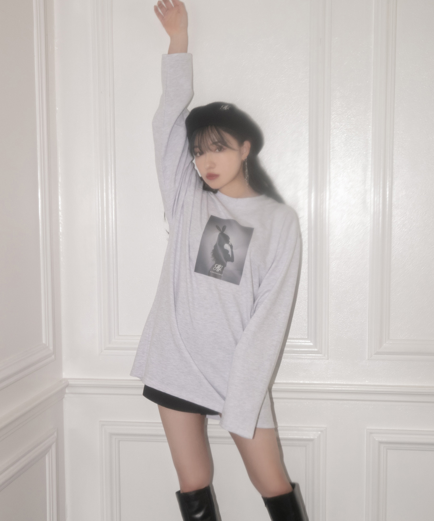 ハニーズ Honeys プレート付ベレー帽 帽子 ベレー帽 レディース